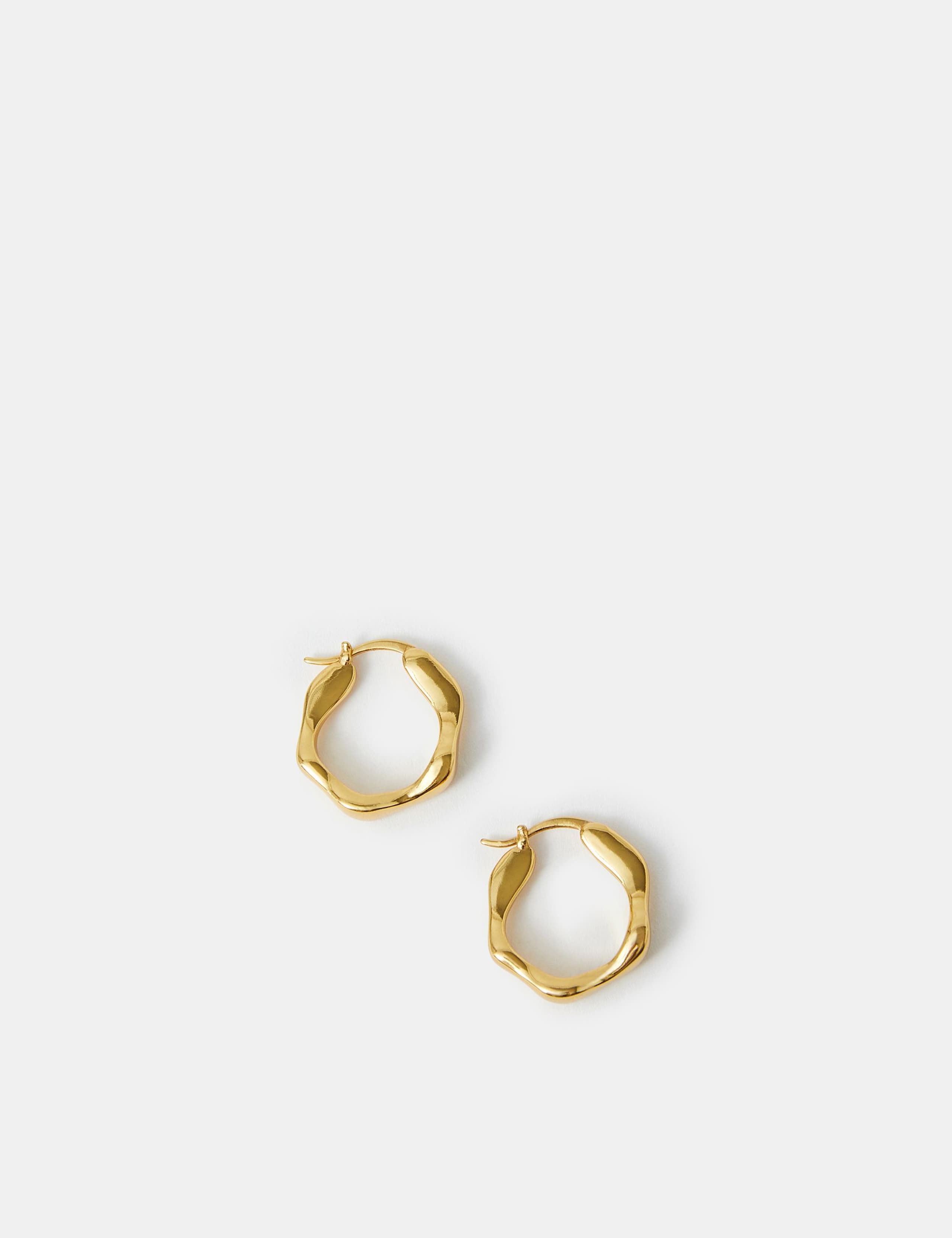 14ct Gold Plated Hoop Earrings 1 of 3