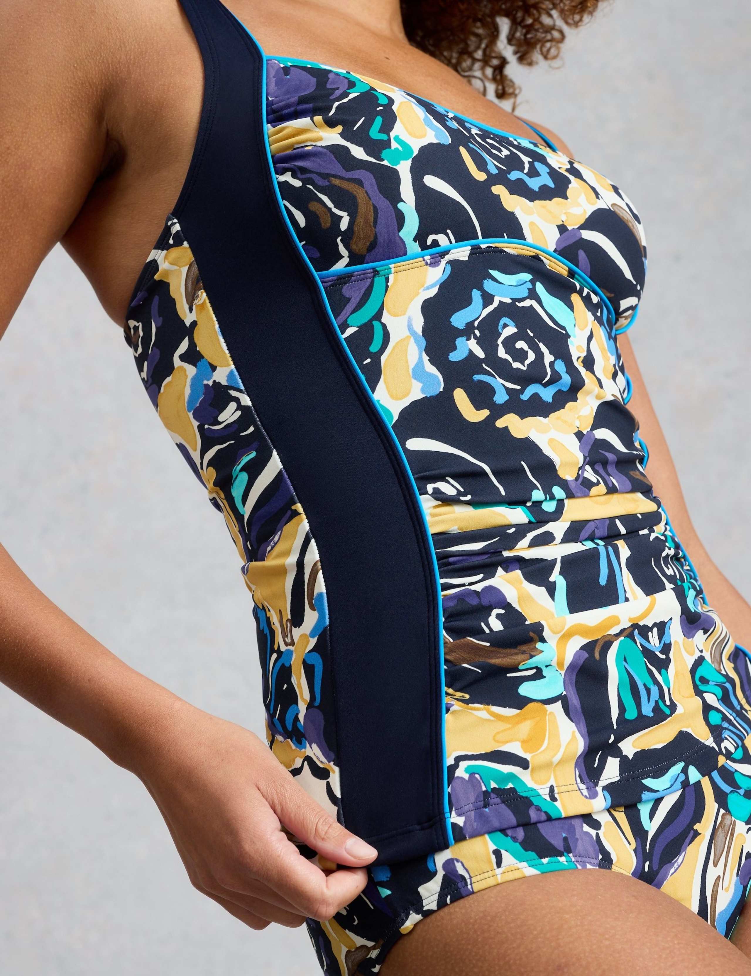 Printed Padded Square Neck Tankini Top 4 of 6