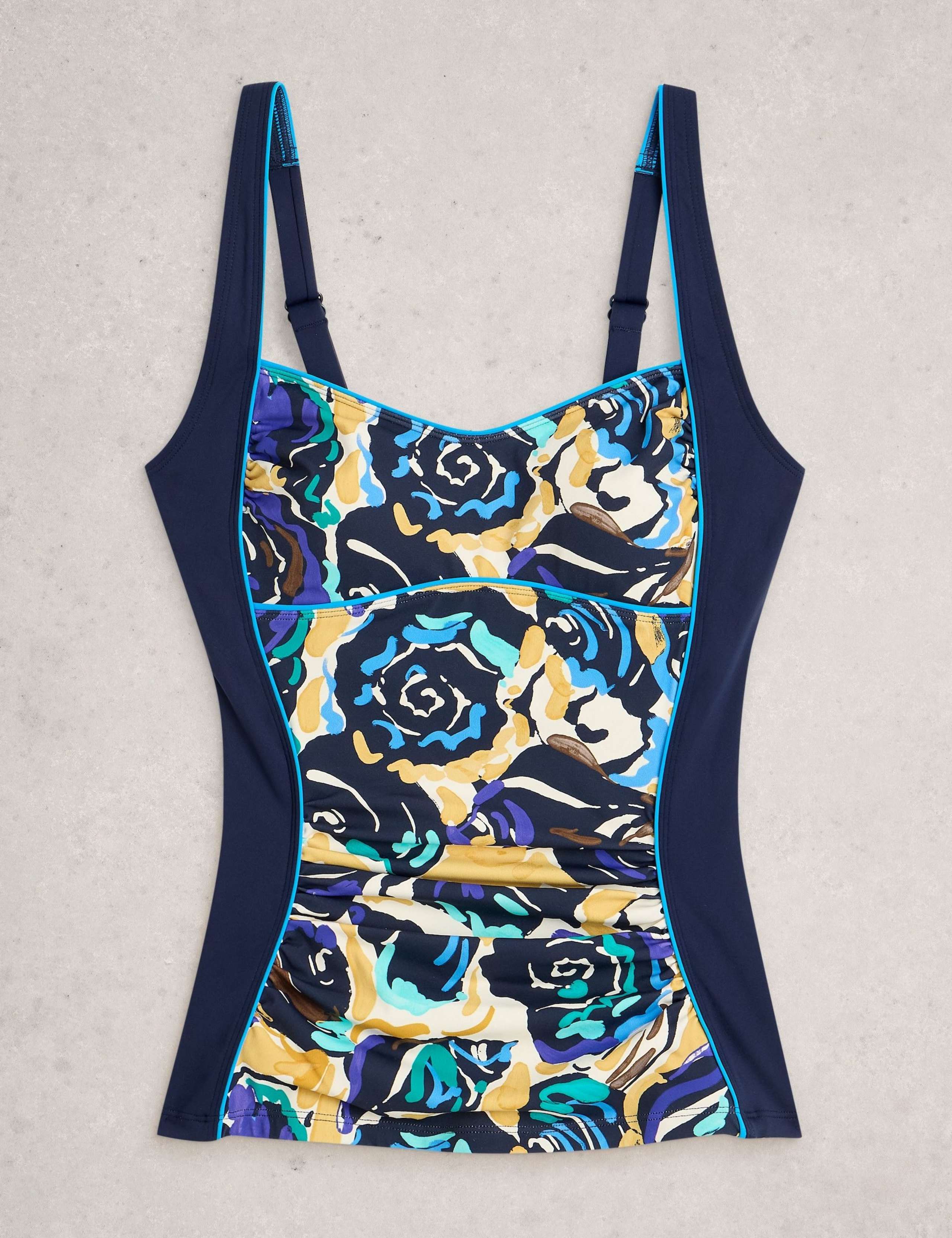 Printed Padded Square Neck Tankini Top 2 of 6