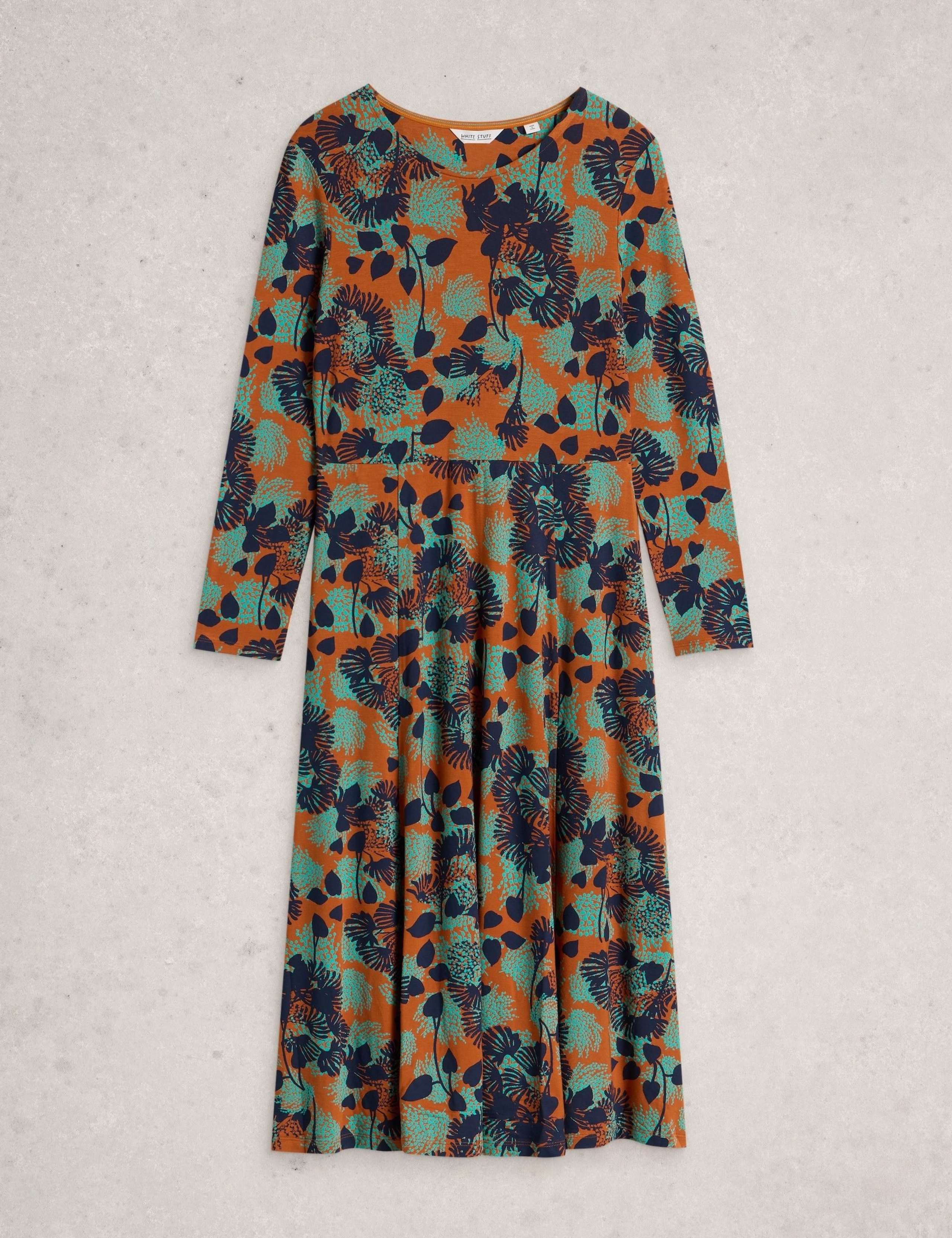 Jersey Printed Midi Waisted Dress 2 of 6