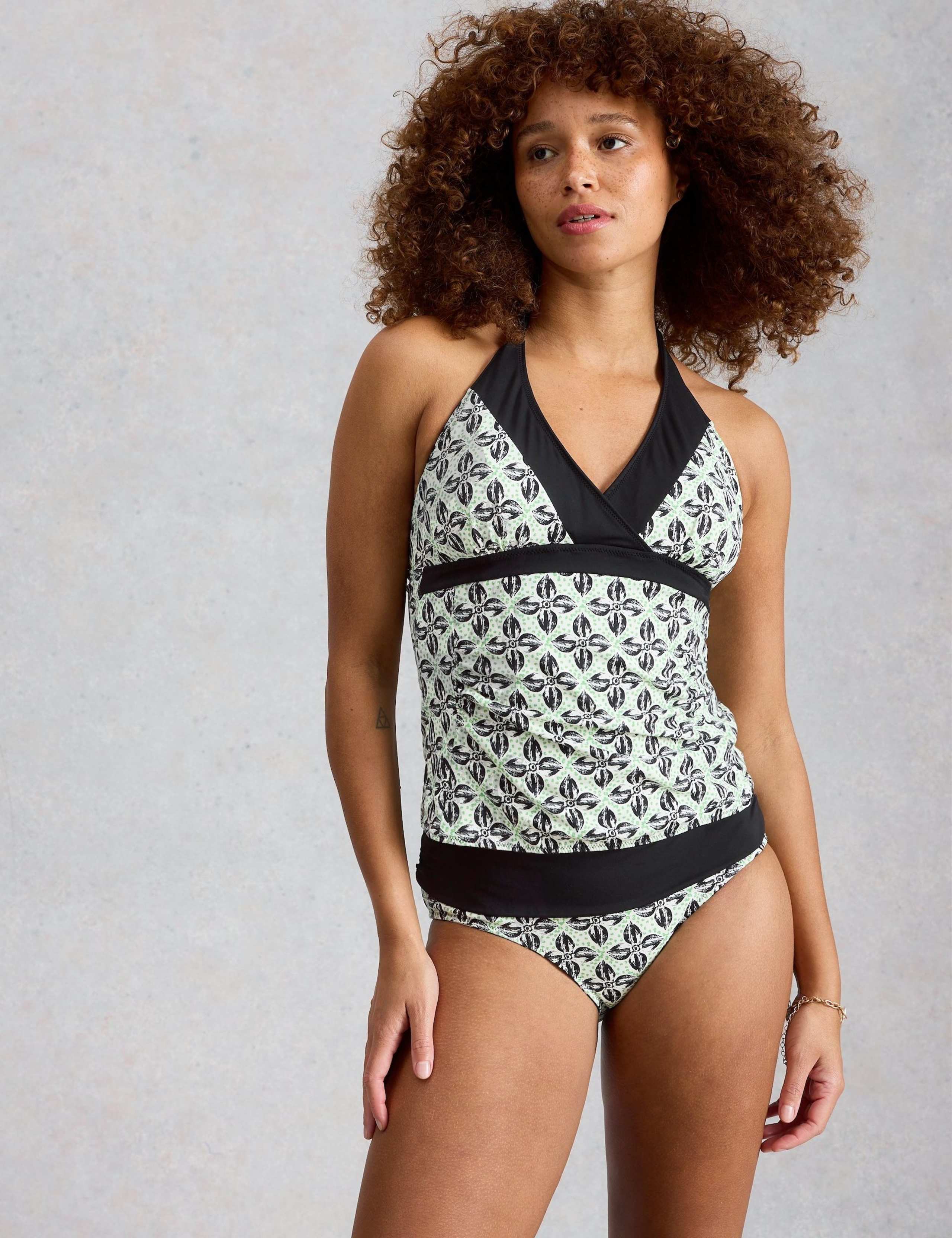 Printed Padded Halterneck Tankini Top 5 of 7