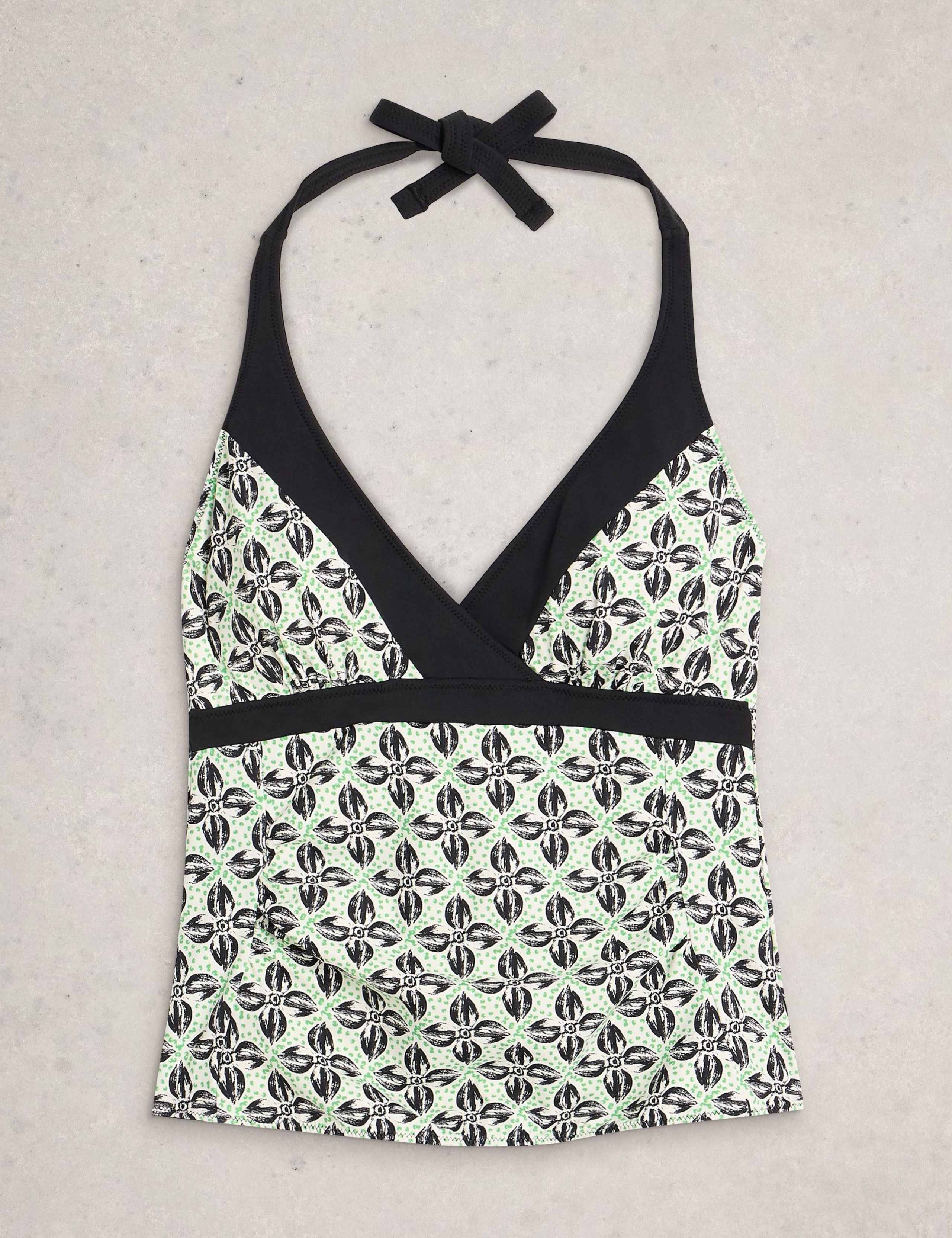Printed Padded Halterneck Tankini Top 2 of 7