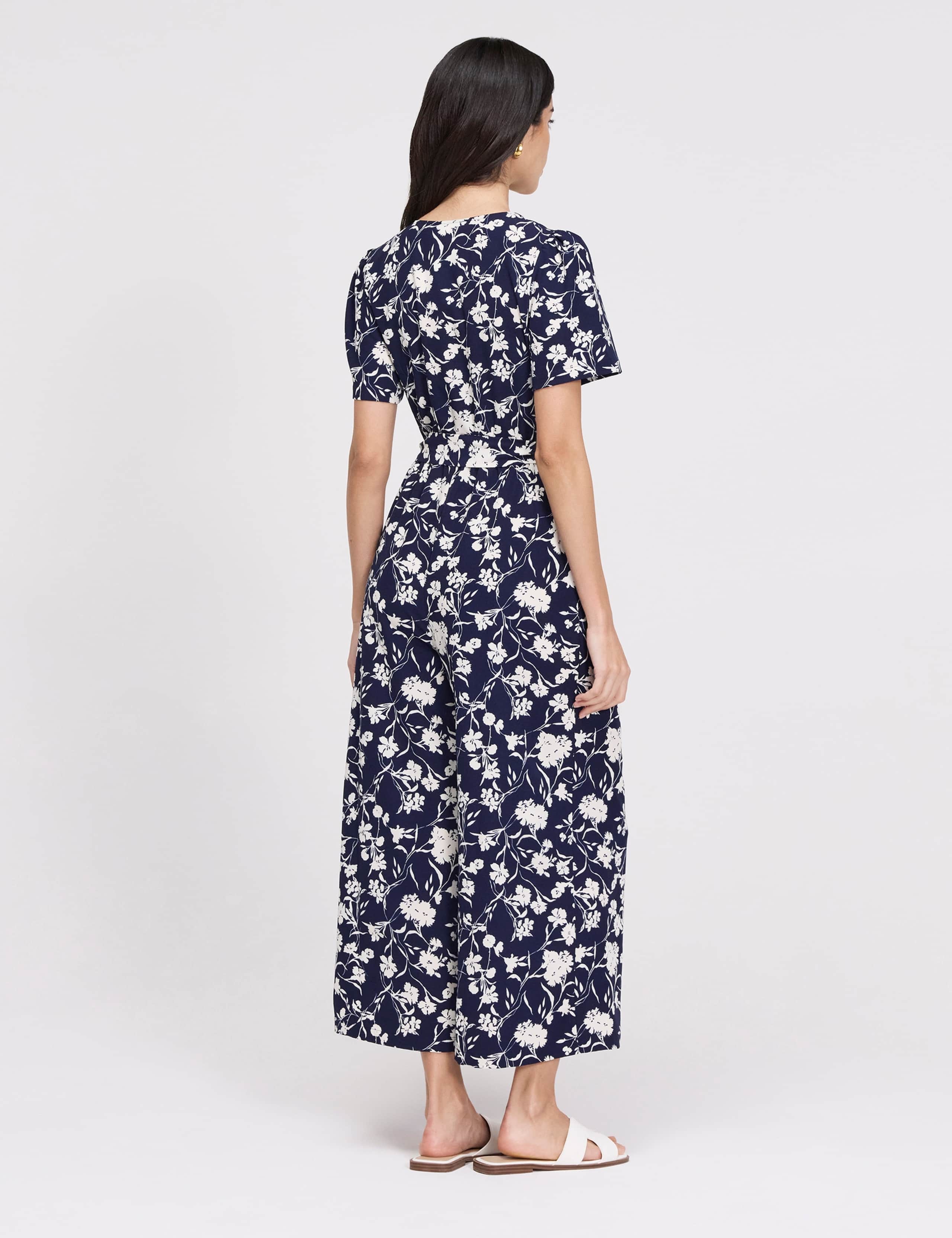 Floral Cropped Wide Leg Jumpsuit 2 of 7