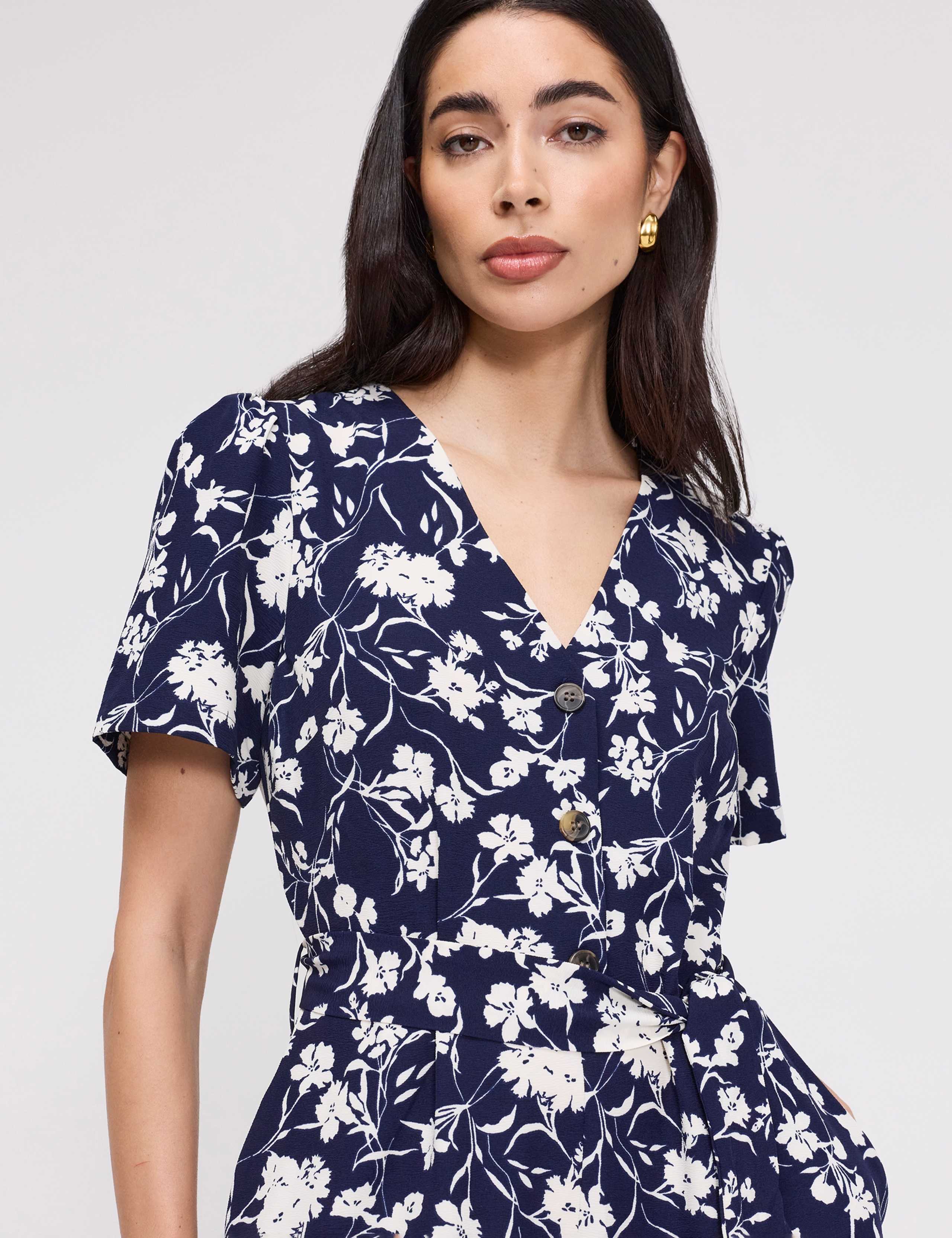 Floral Cropped Wide Leg Jumpsuit 4 of 7