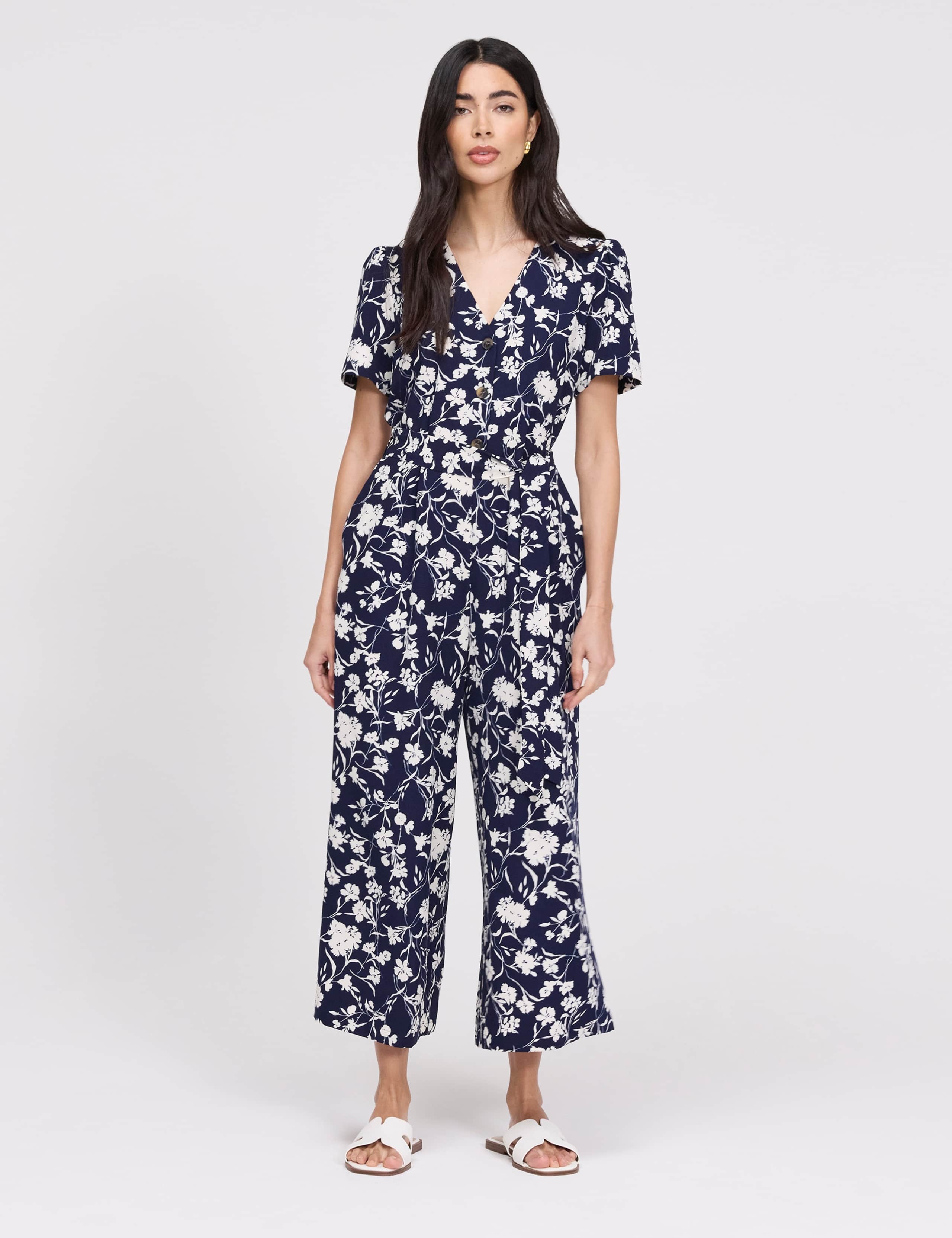 Floral Cropped Wide Leg Jumpsuit 5 of 7