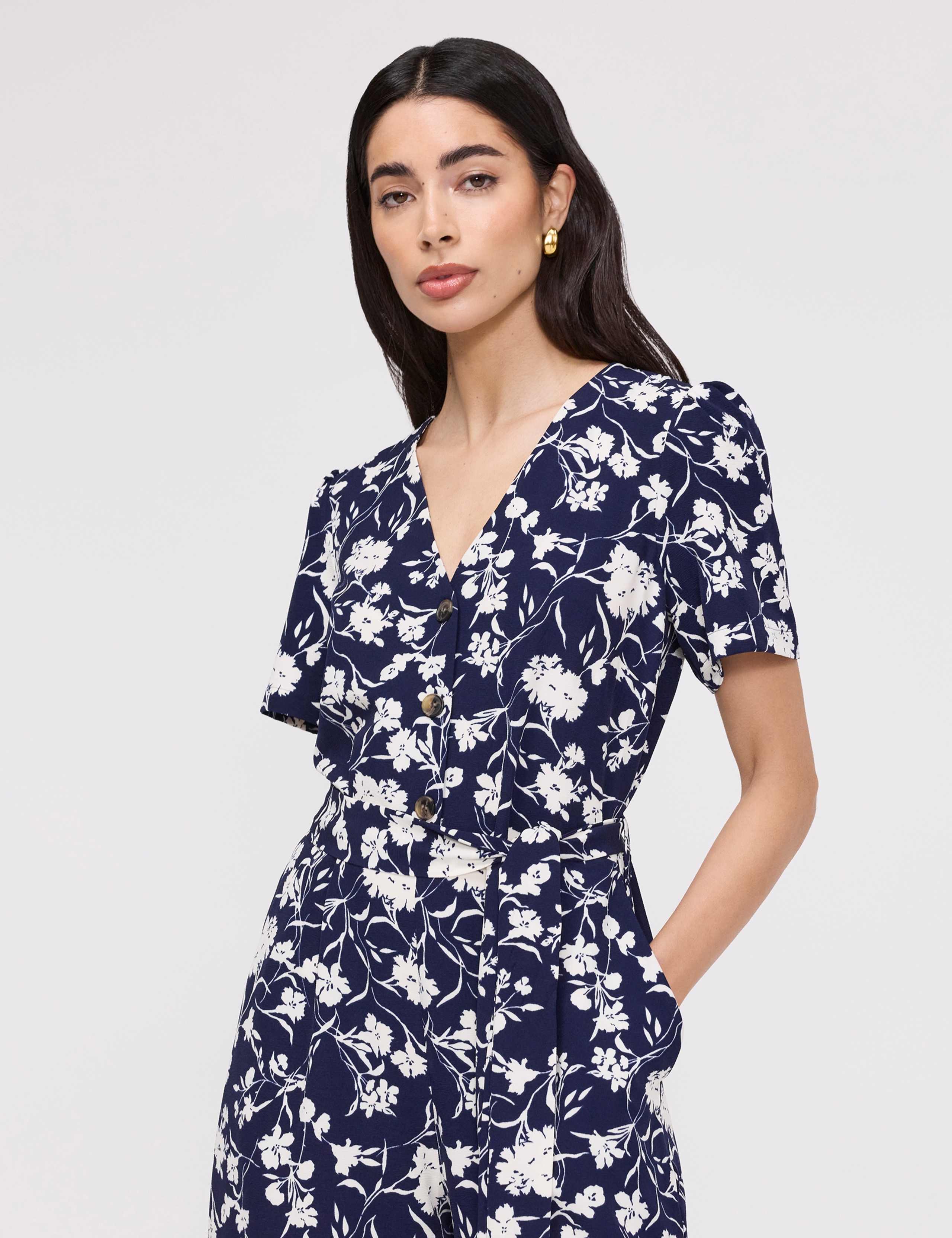 Floral Cropped Wide Leg Jumpsuit 6 of 7