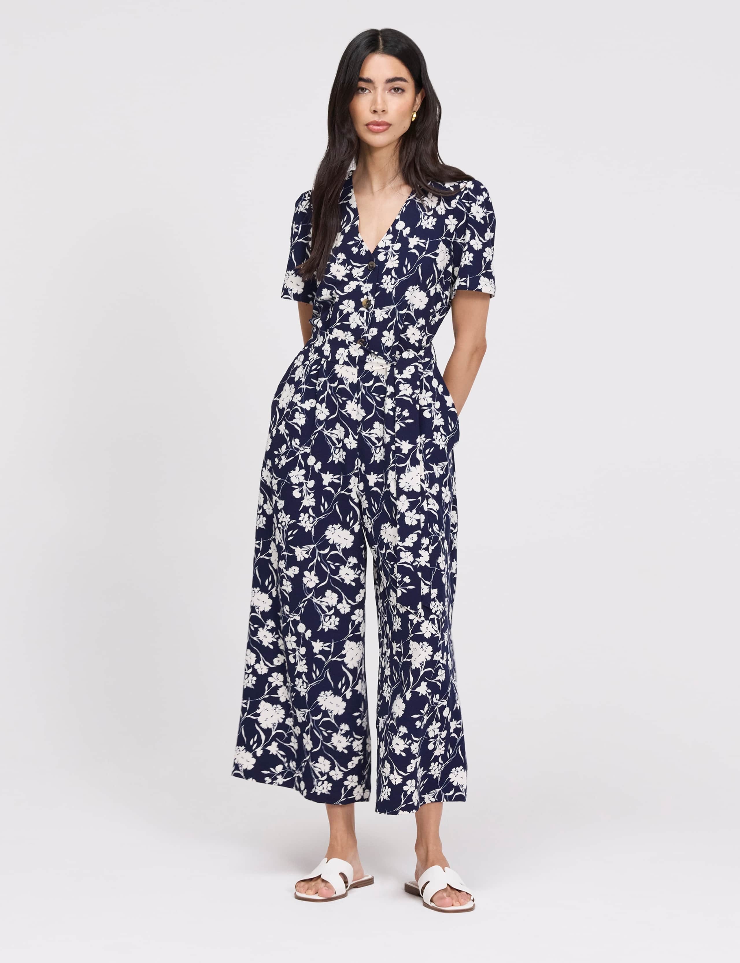 Floral Cropped Wide Leg Jumpsuit 7 of 7