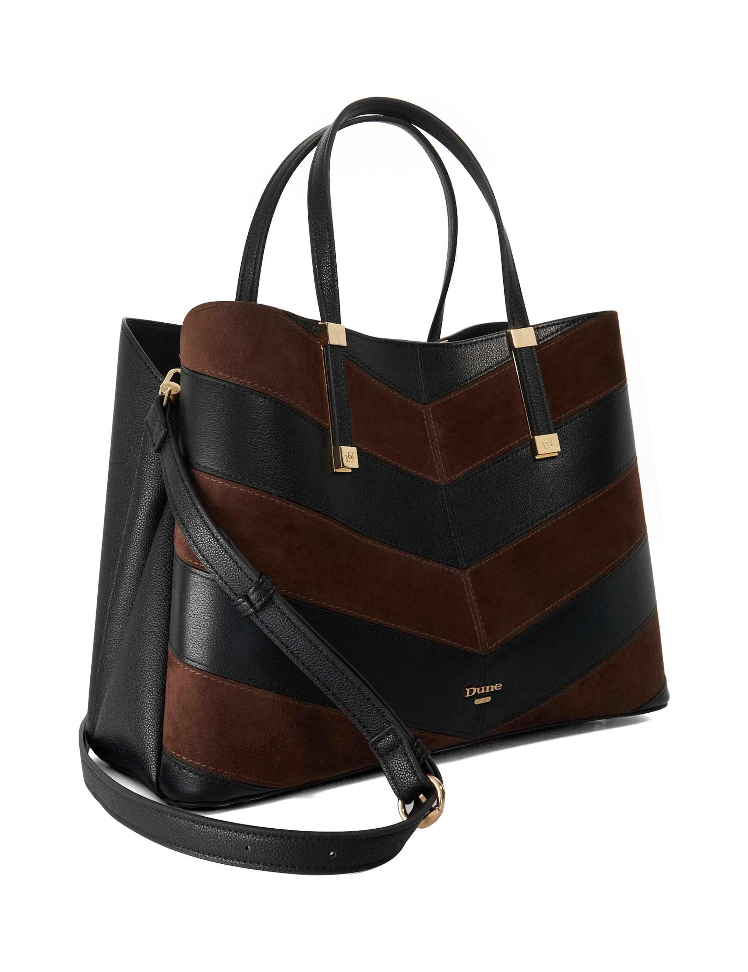 Leather Blend Chevron Textured Tote Bag 2 of 5