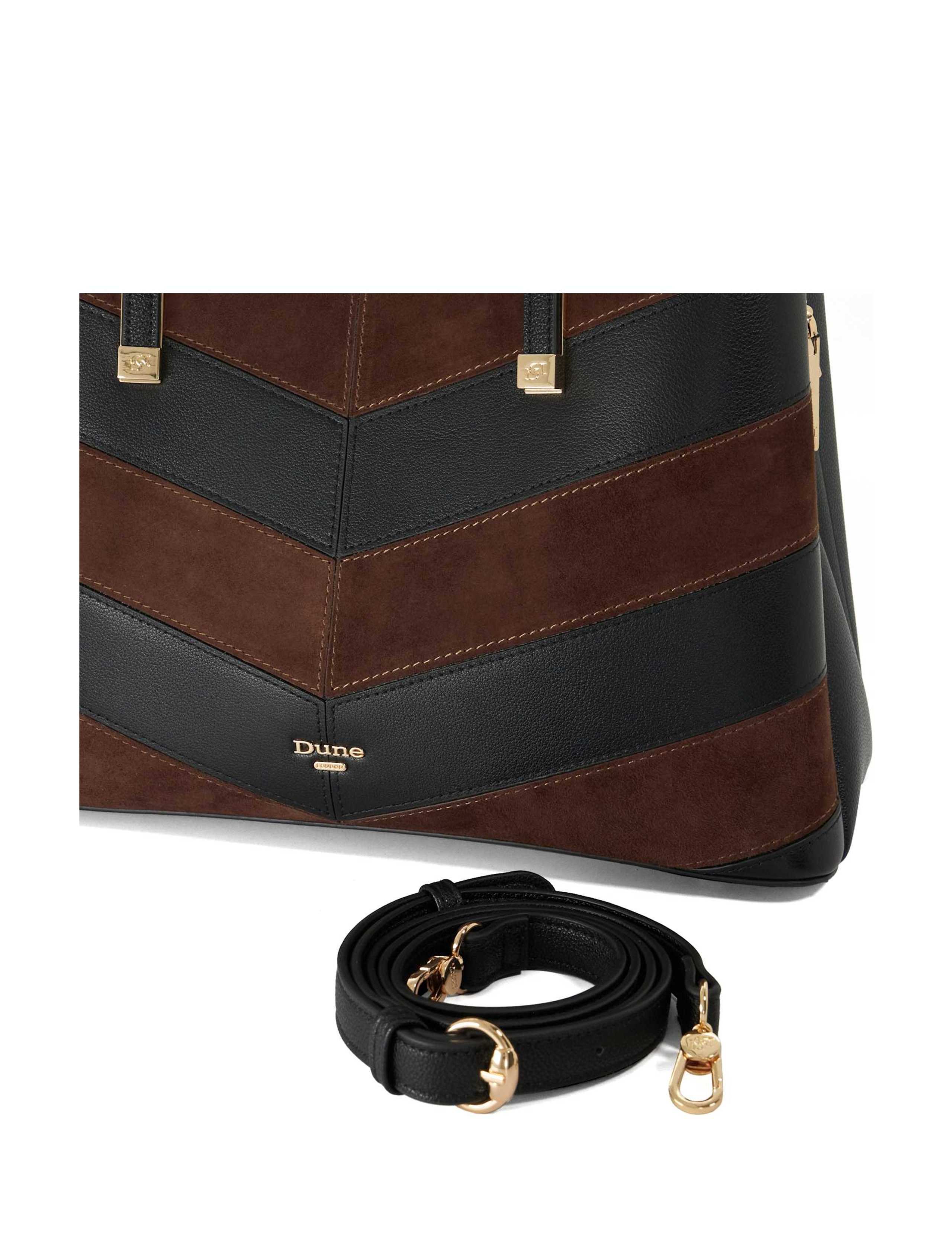 Leather Blend Chevron Textured Tote Bag 4 of 5