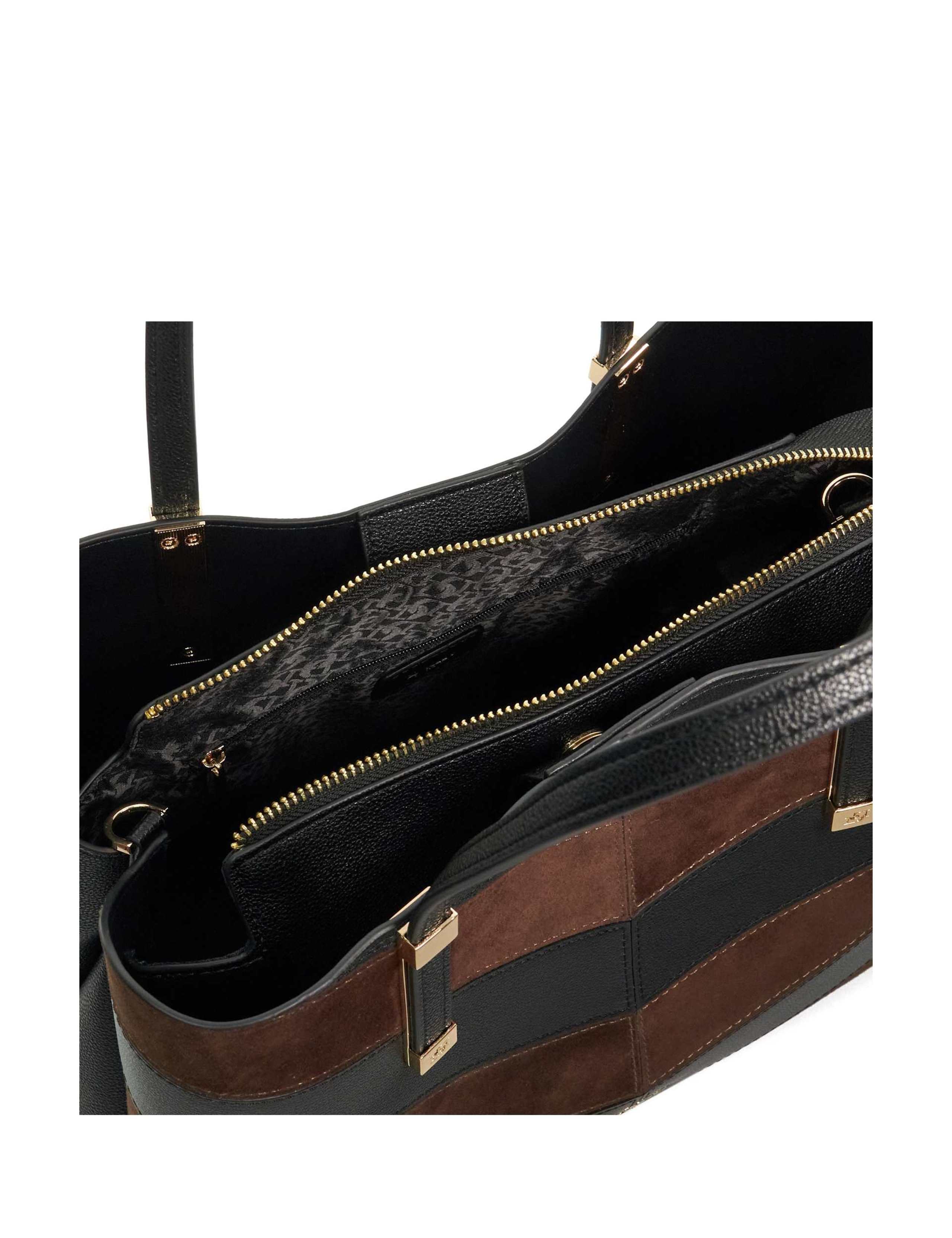Leather Blend Chevron Textured Tote Bag 5 of 5
