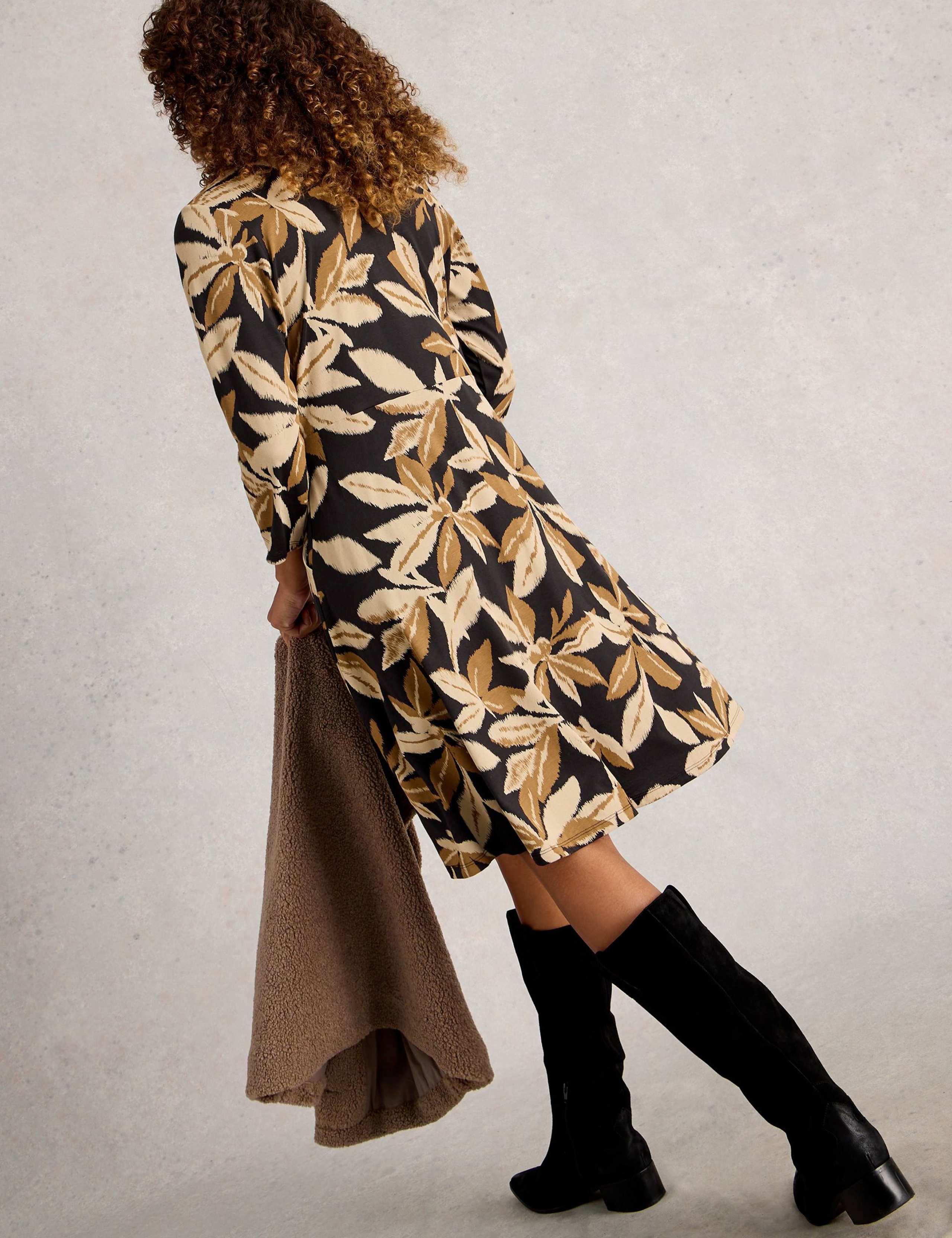 Jersey Printed Knee Length Shirt Dress 4 of 6