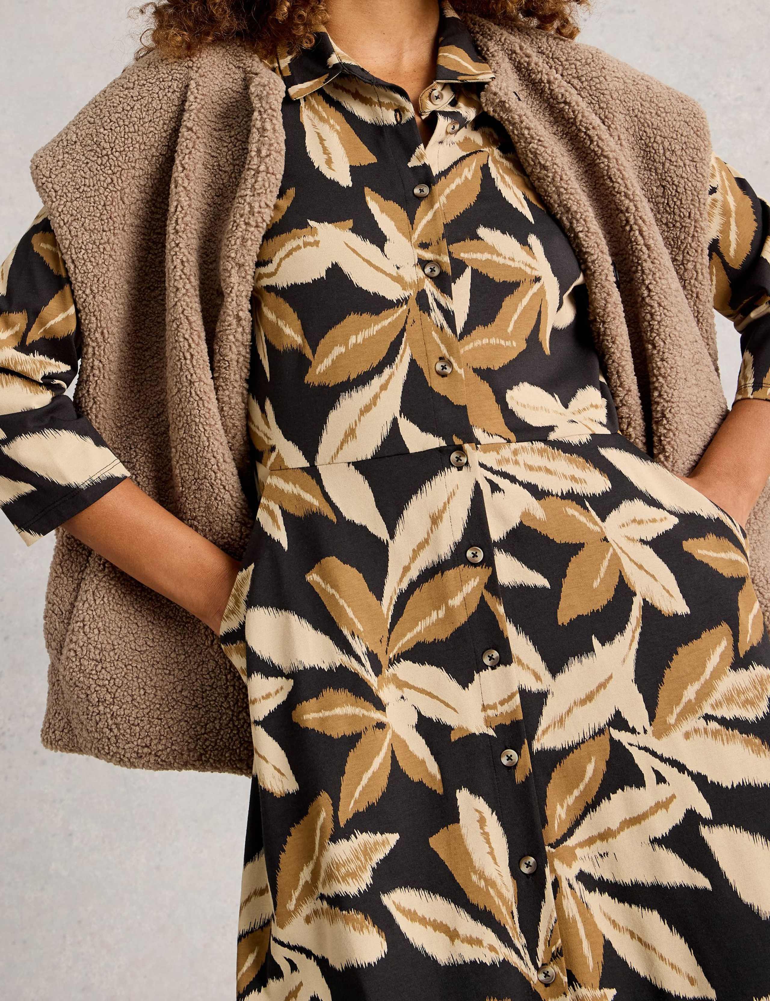 Jersey Printed Knee Length Shirt Dress 5 of 6