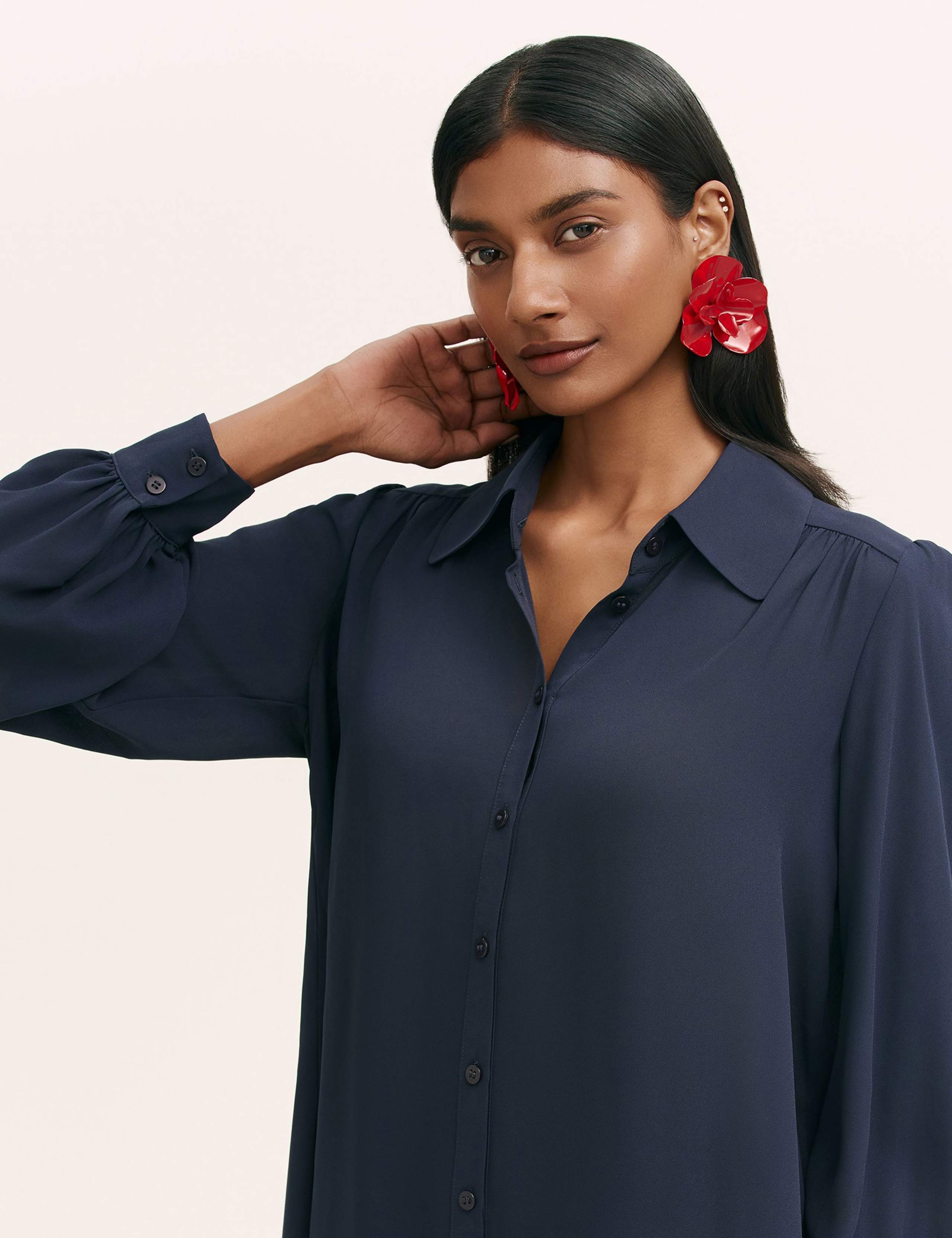 Collared Blouson Sleeve Shirt 4 of 4