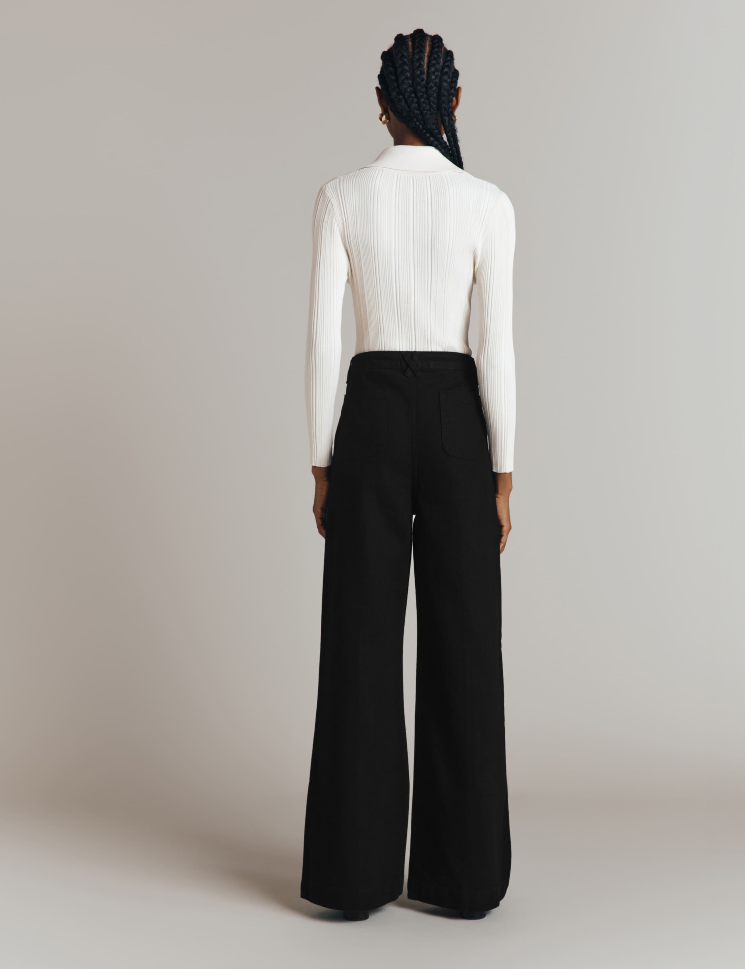 Cotton Rich Wide Leg Trousers 4 of 4