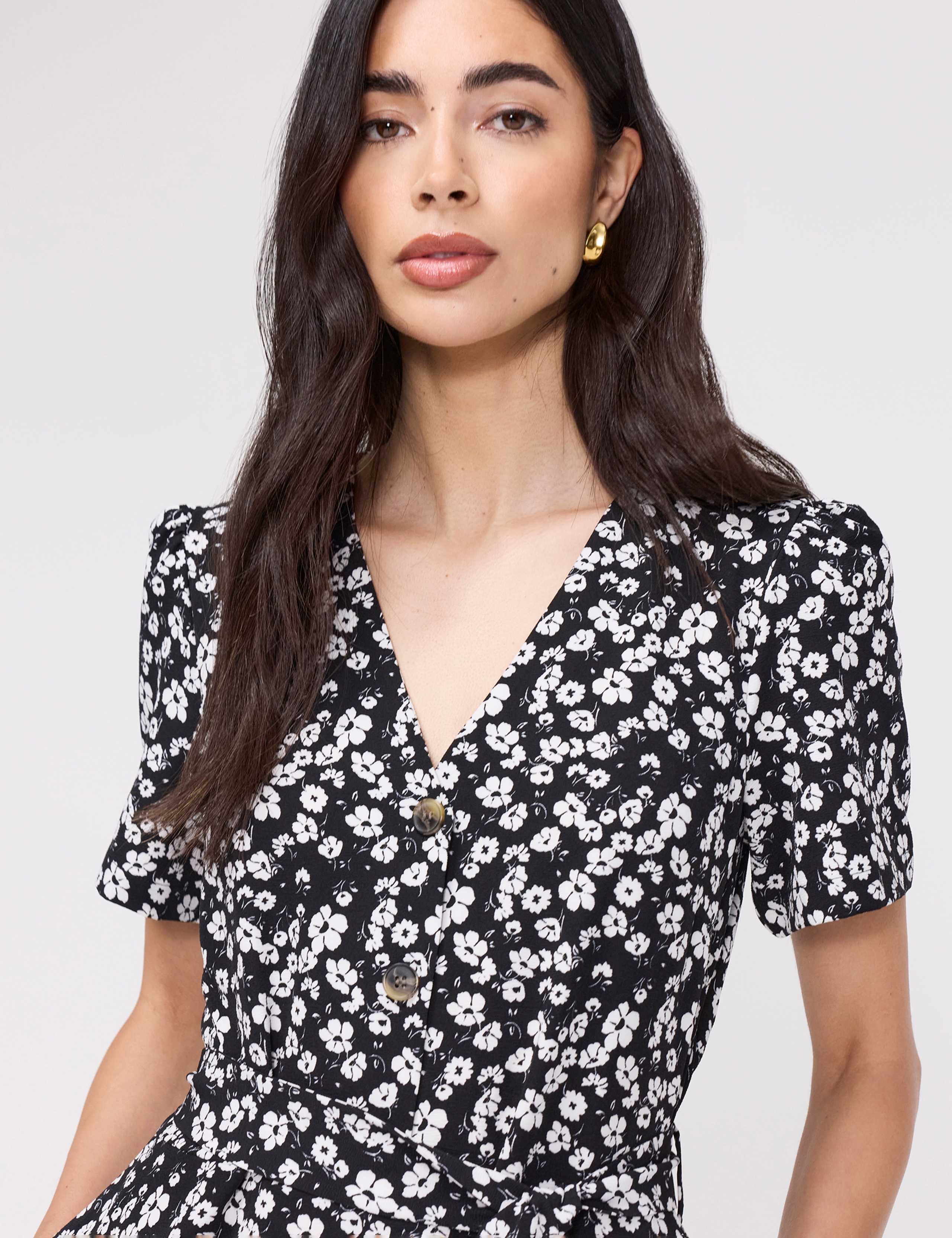 Floral Cropped Wide Leg Jumpsuit 6 of 7