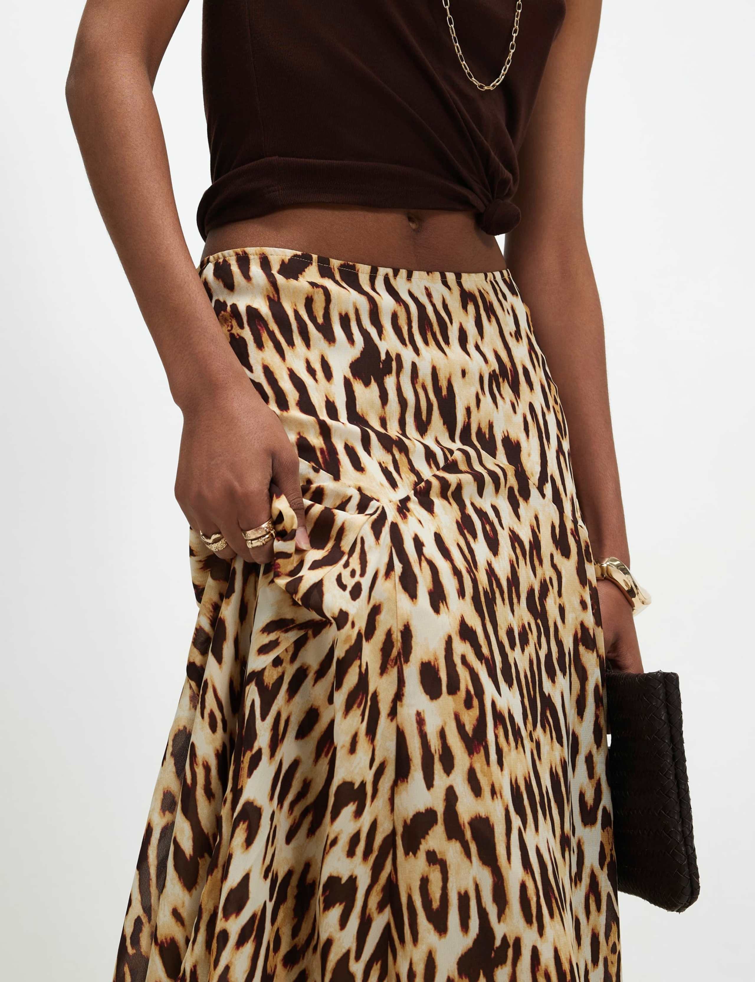 Animal Print Midi A-Line Skirt 6 of 6