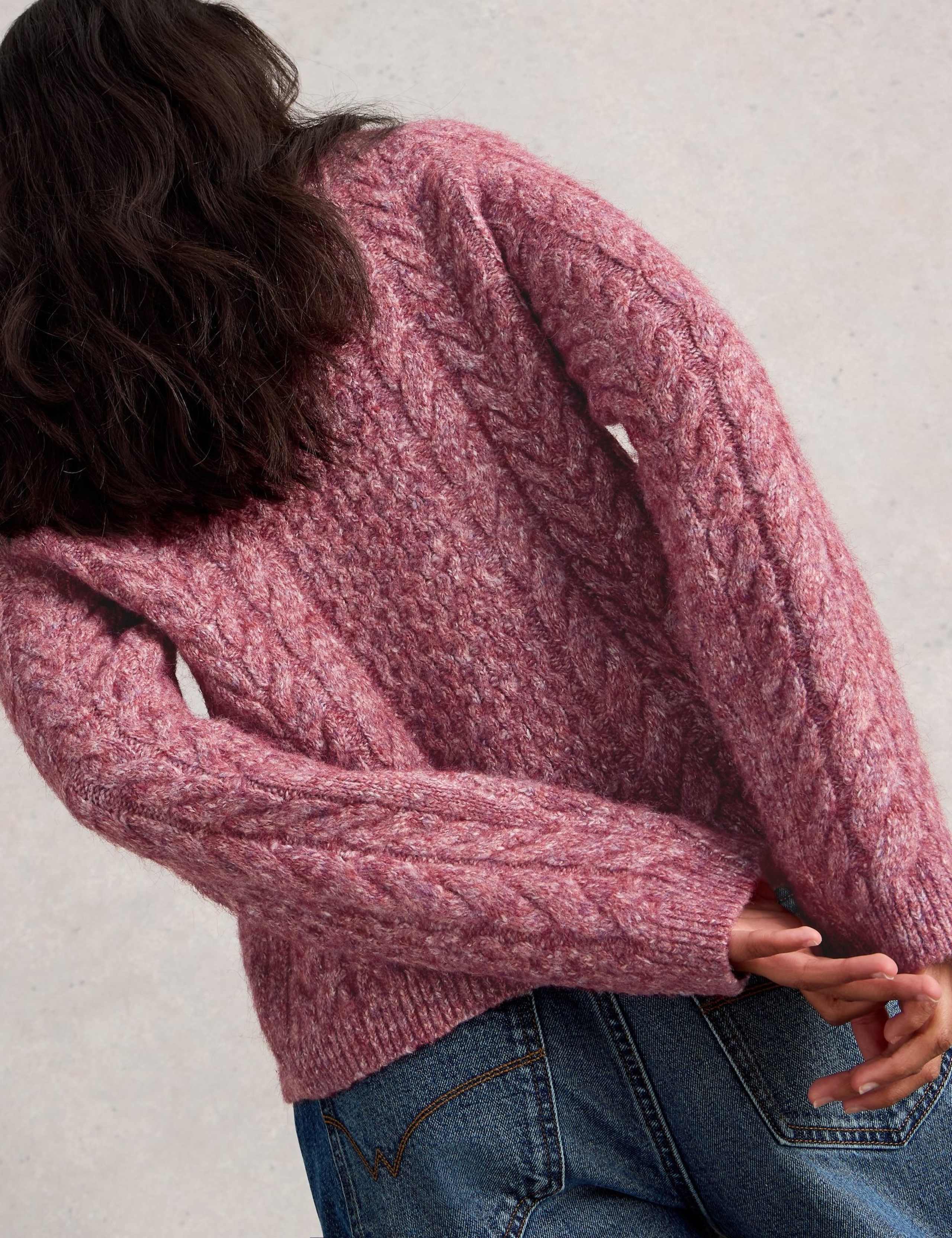 Cable Knit Button Front Cardigan 3 of 6