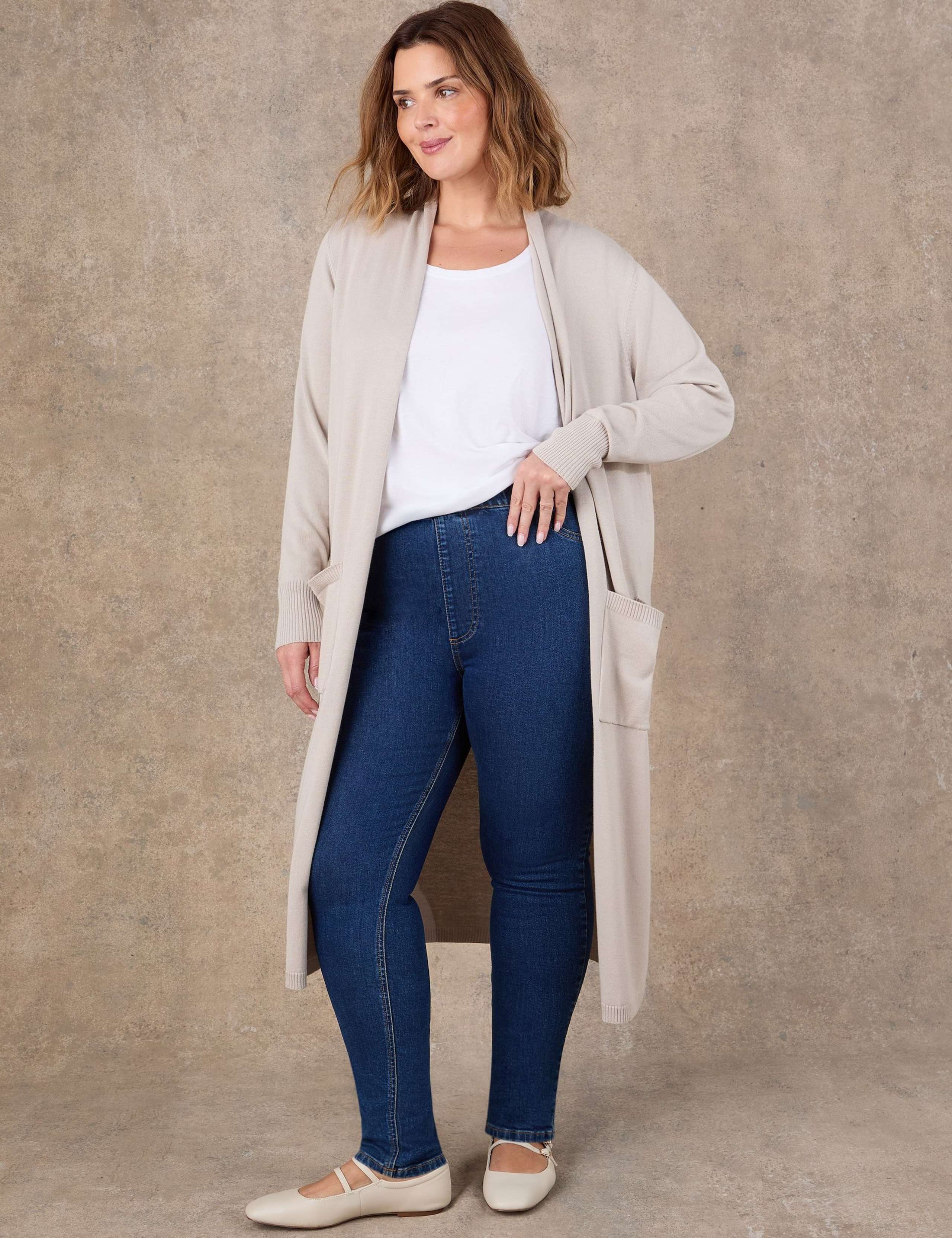 Cotton Rich Knitted Longline Cardigan 4 of 7