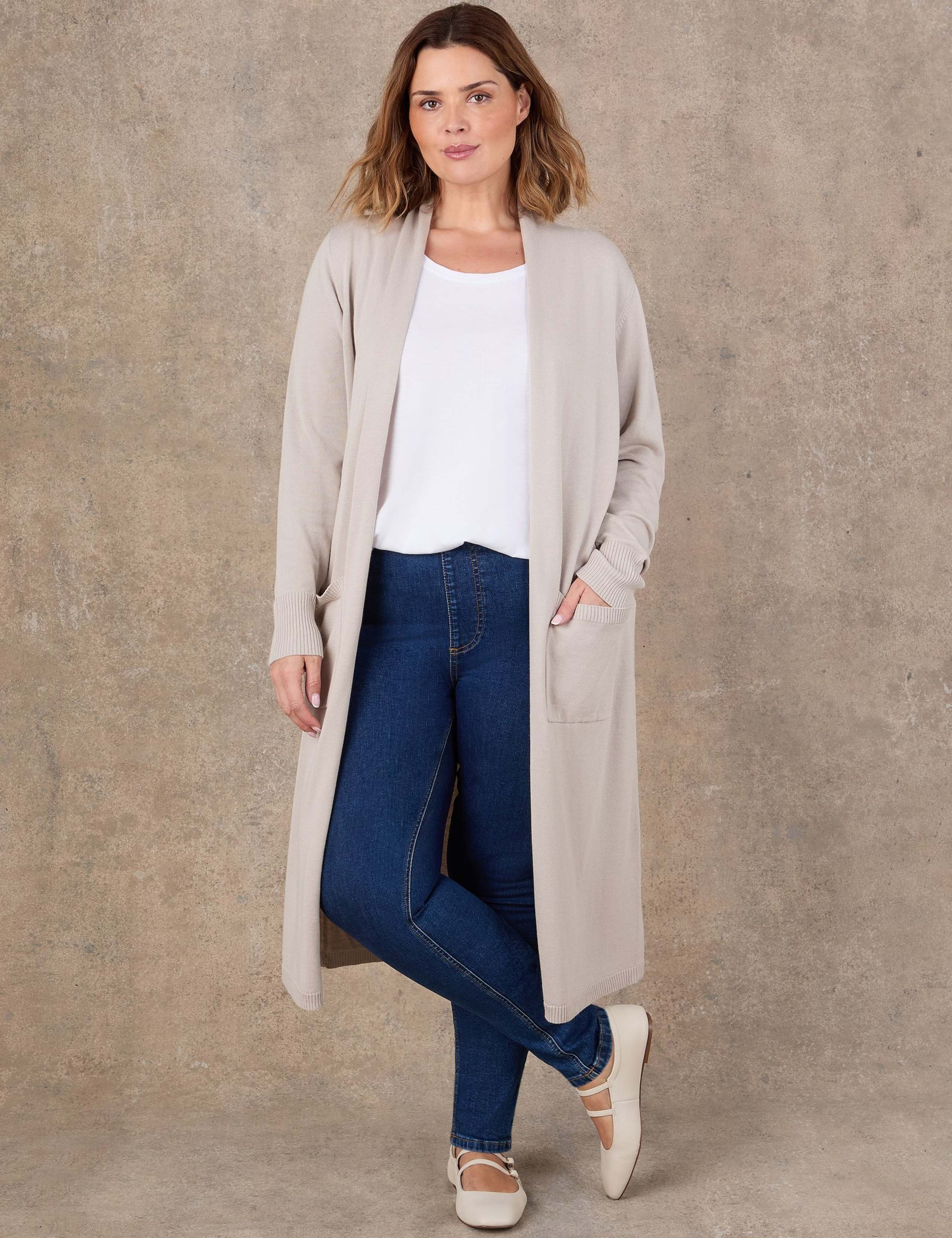 Cotton Rich Knitted Longline Cardigan 6 of 7