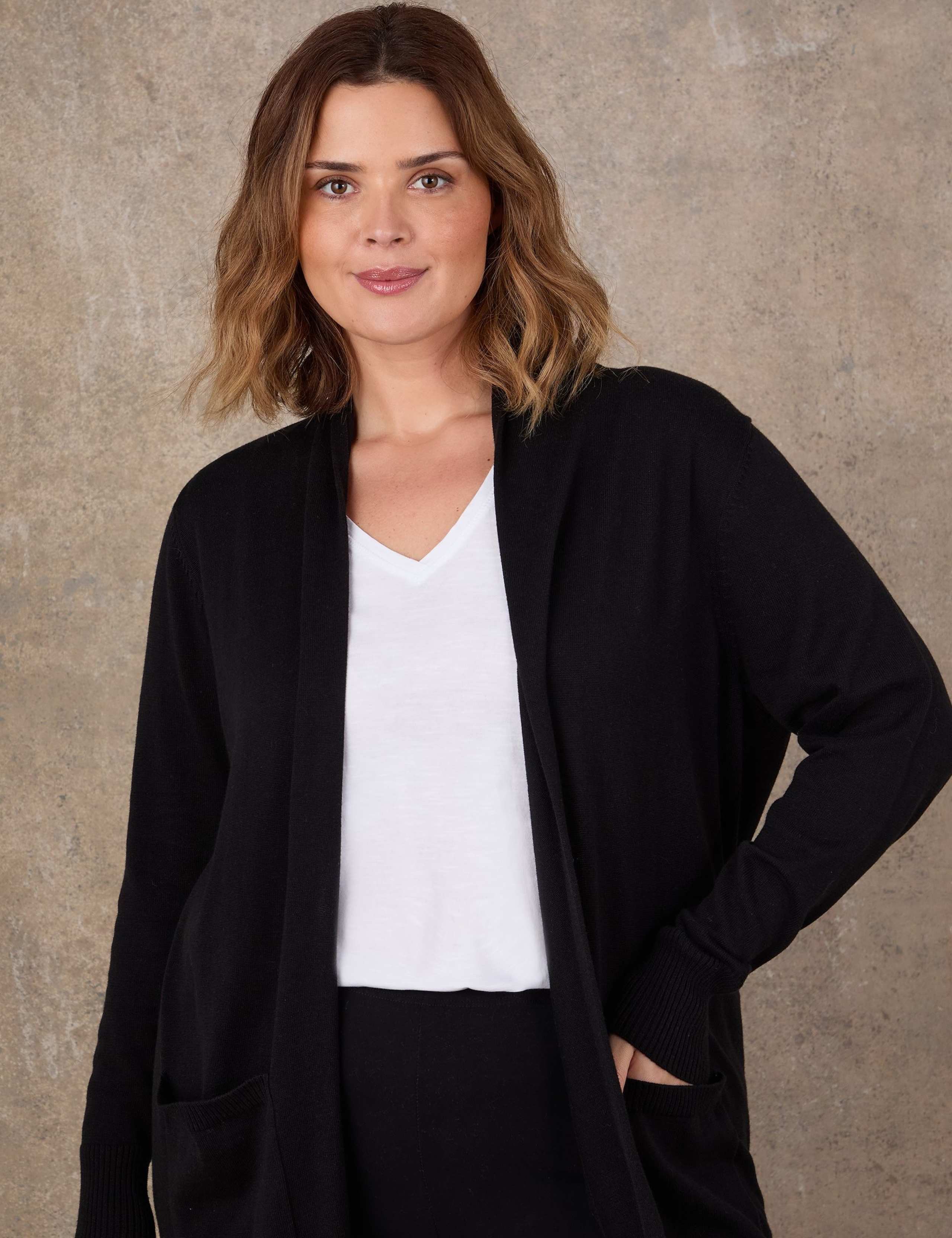 Cotton Rich Knitted Longline Cardigan 2 of 5