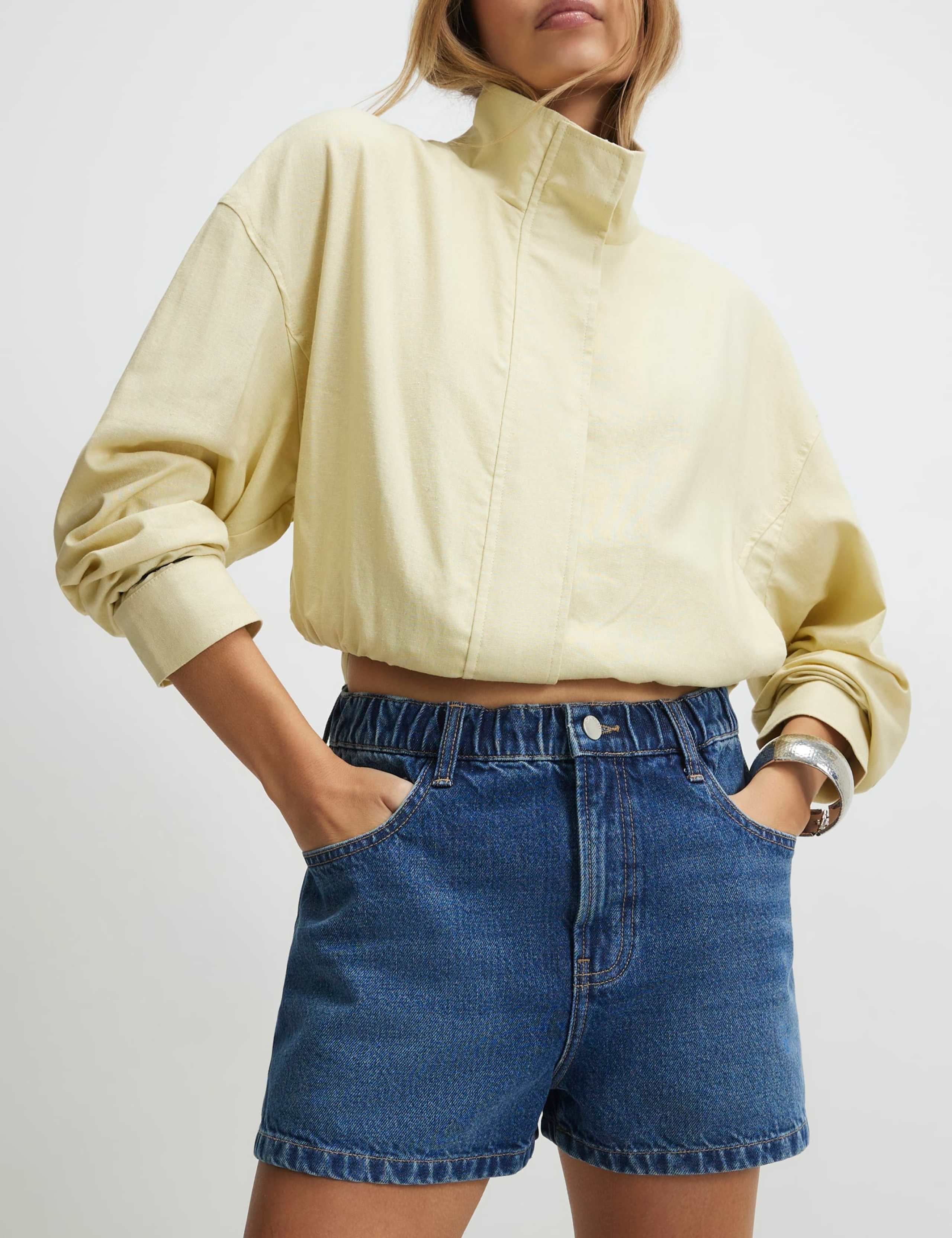 Denim High Waisted Shorts 3 of 4
