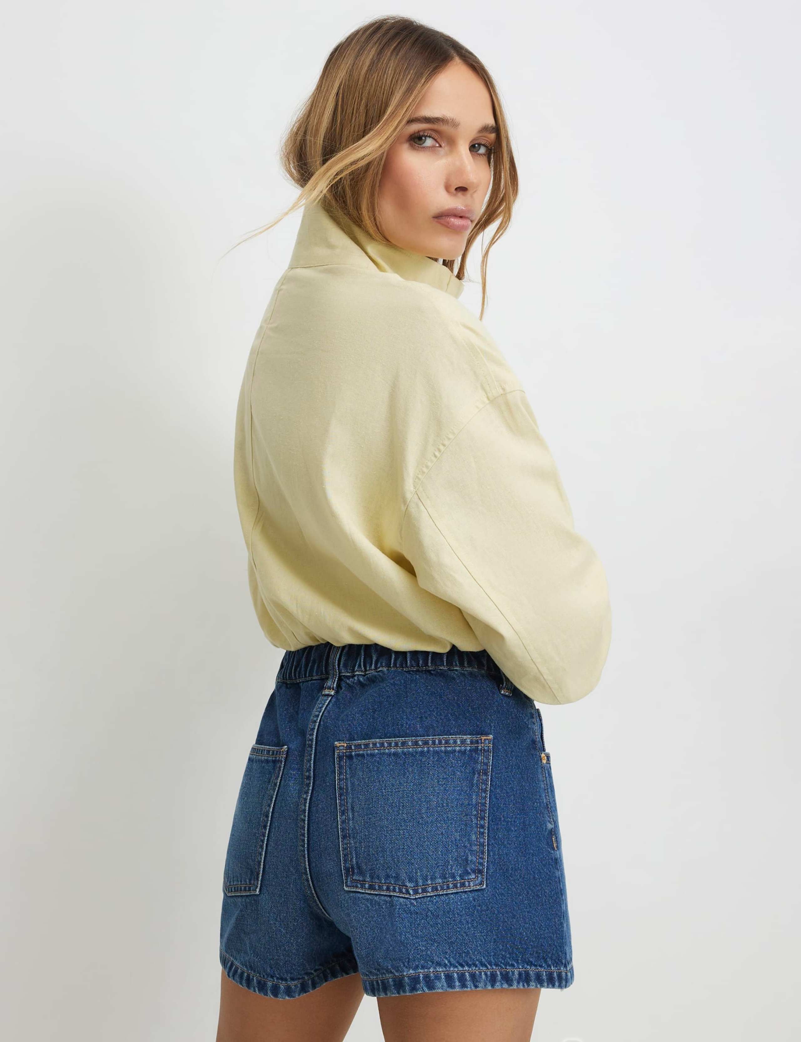 Denim High Waisted Shorts 4 of 4