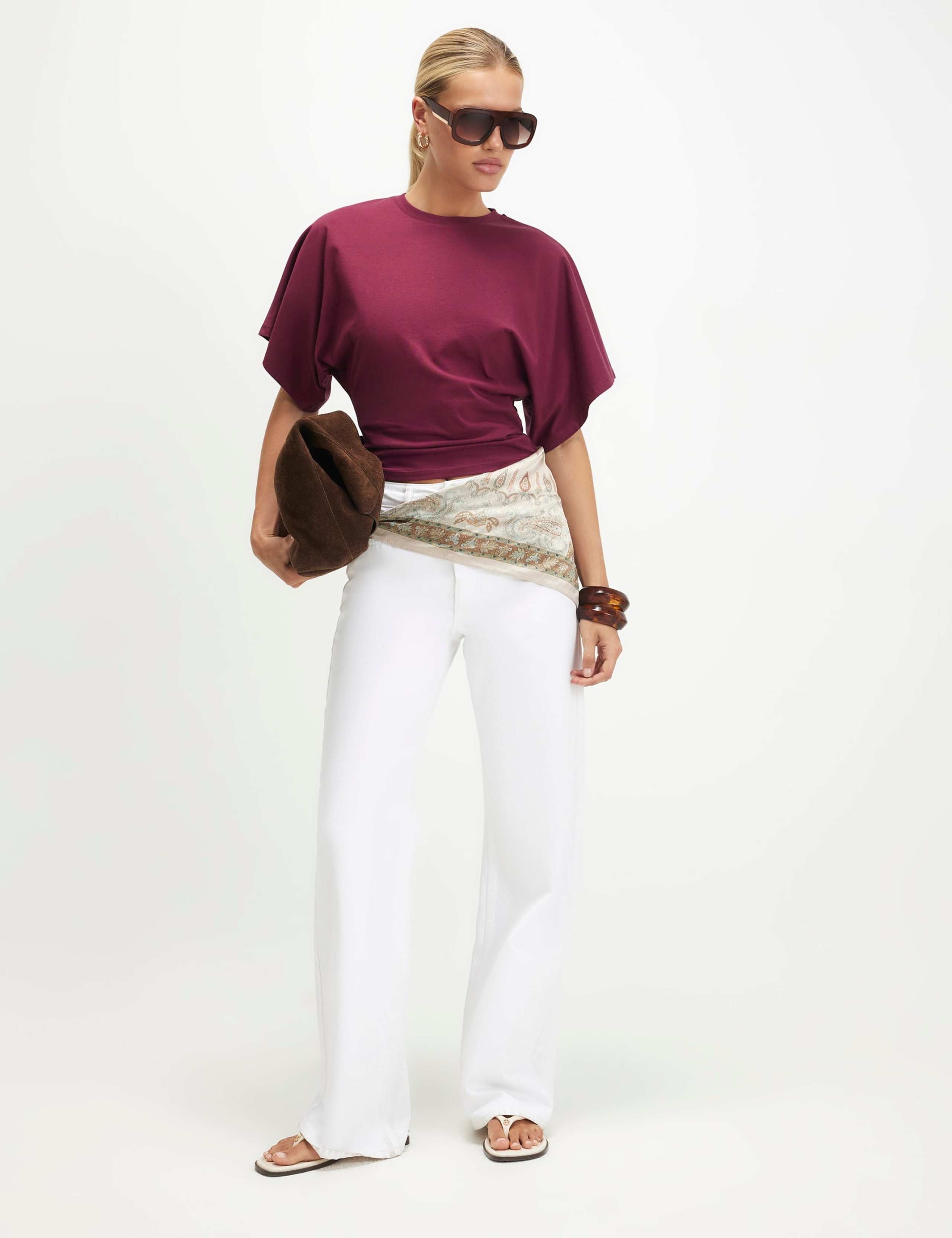Pure Cotton Kimono Sleeve T-Shirt 3 of 6