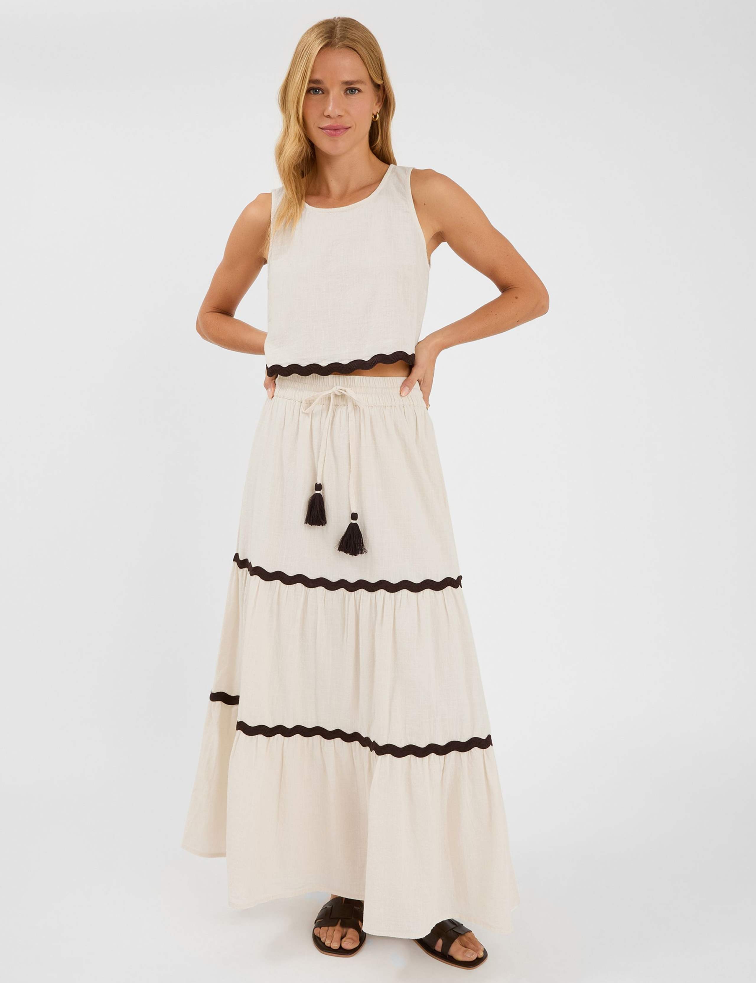 Pure Cotton Round Neck Ric Rac Crop Top 4 of 4