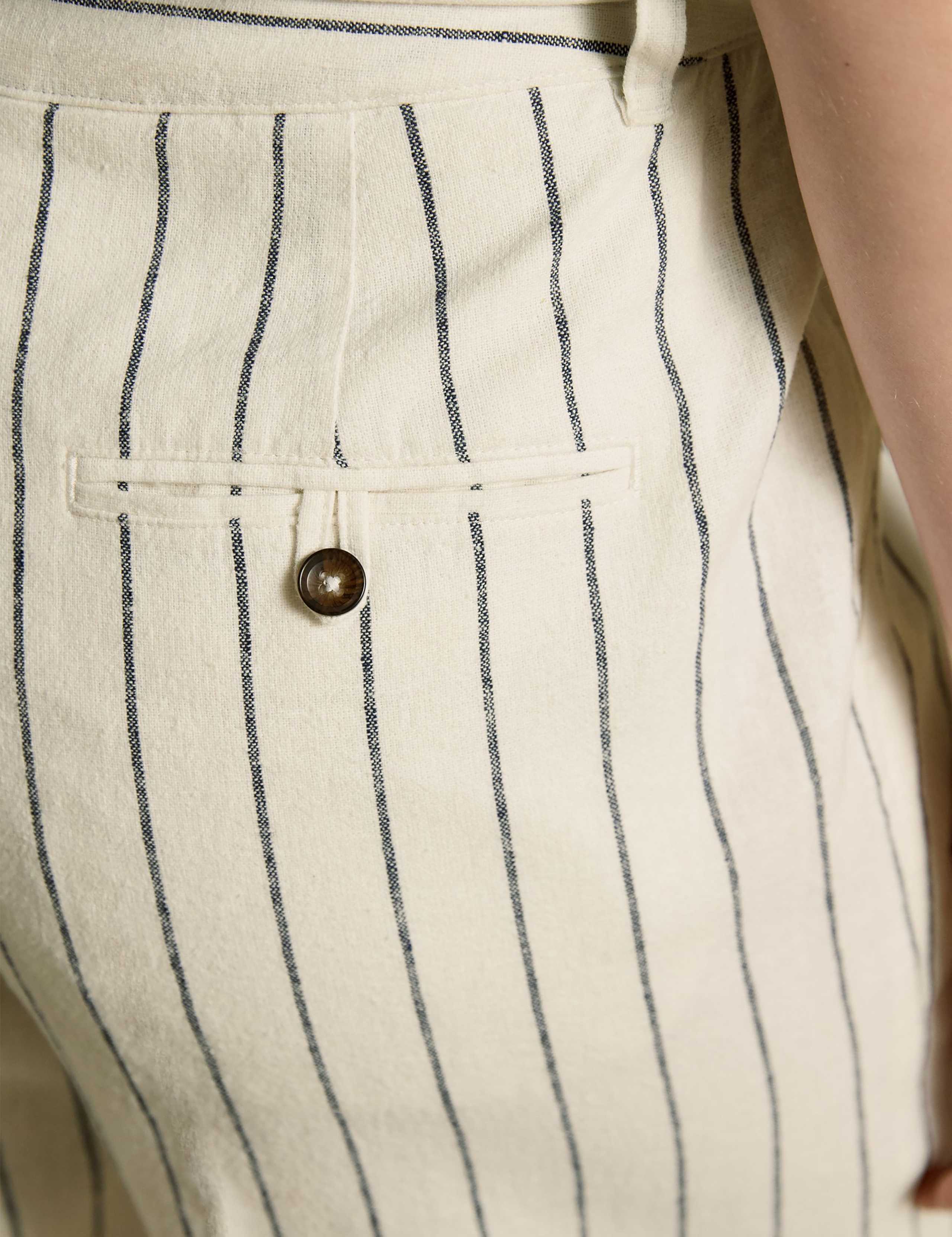 Linen Rich Striped Wide Leg Trousers 6 of 6