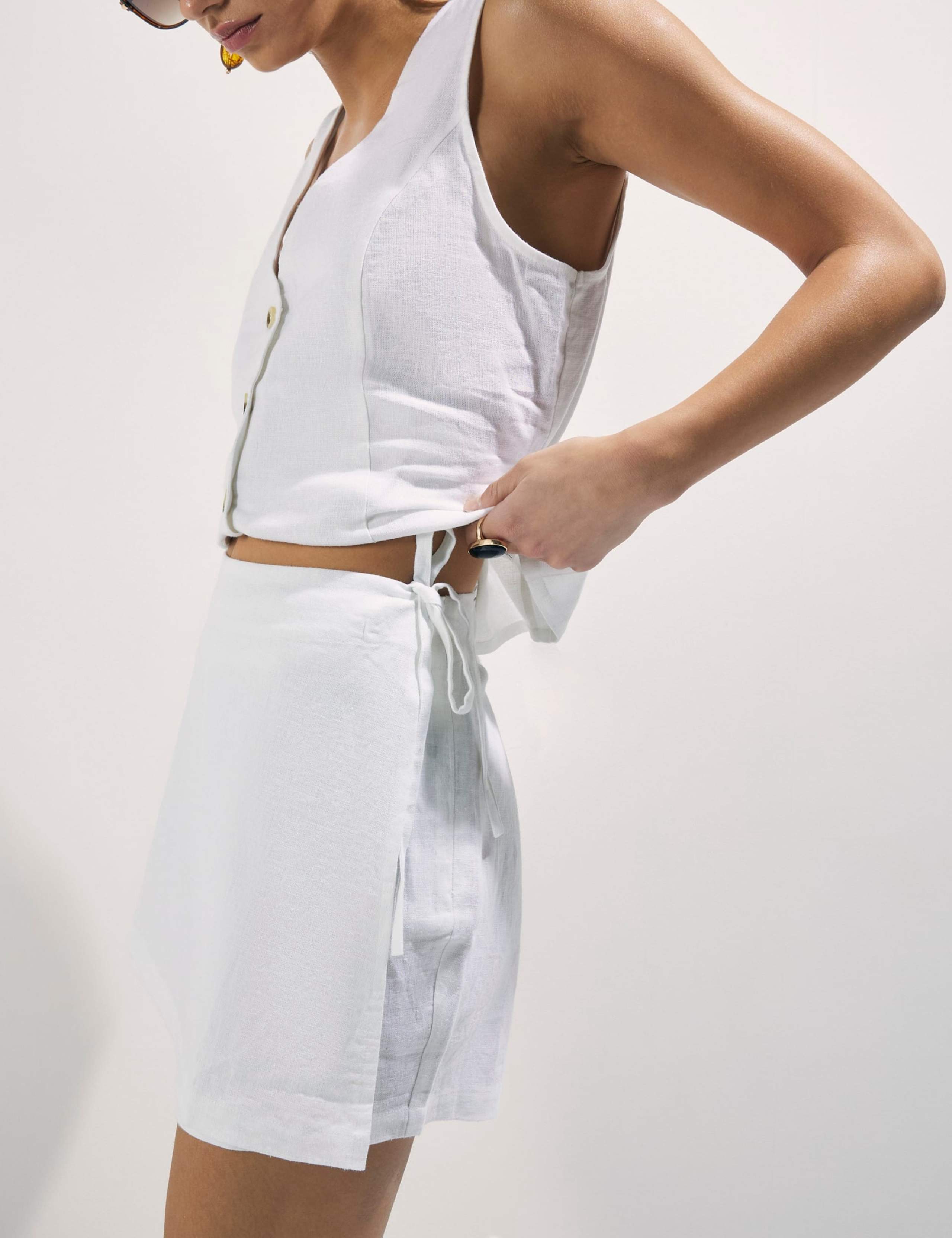 Linen Rich Wrap Skorts 4 of 4