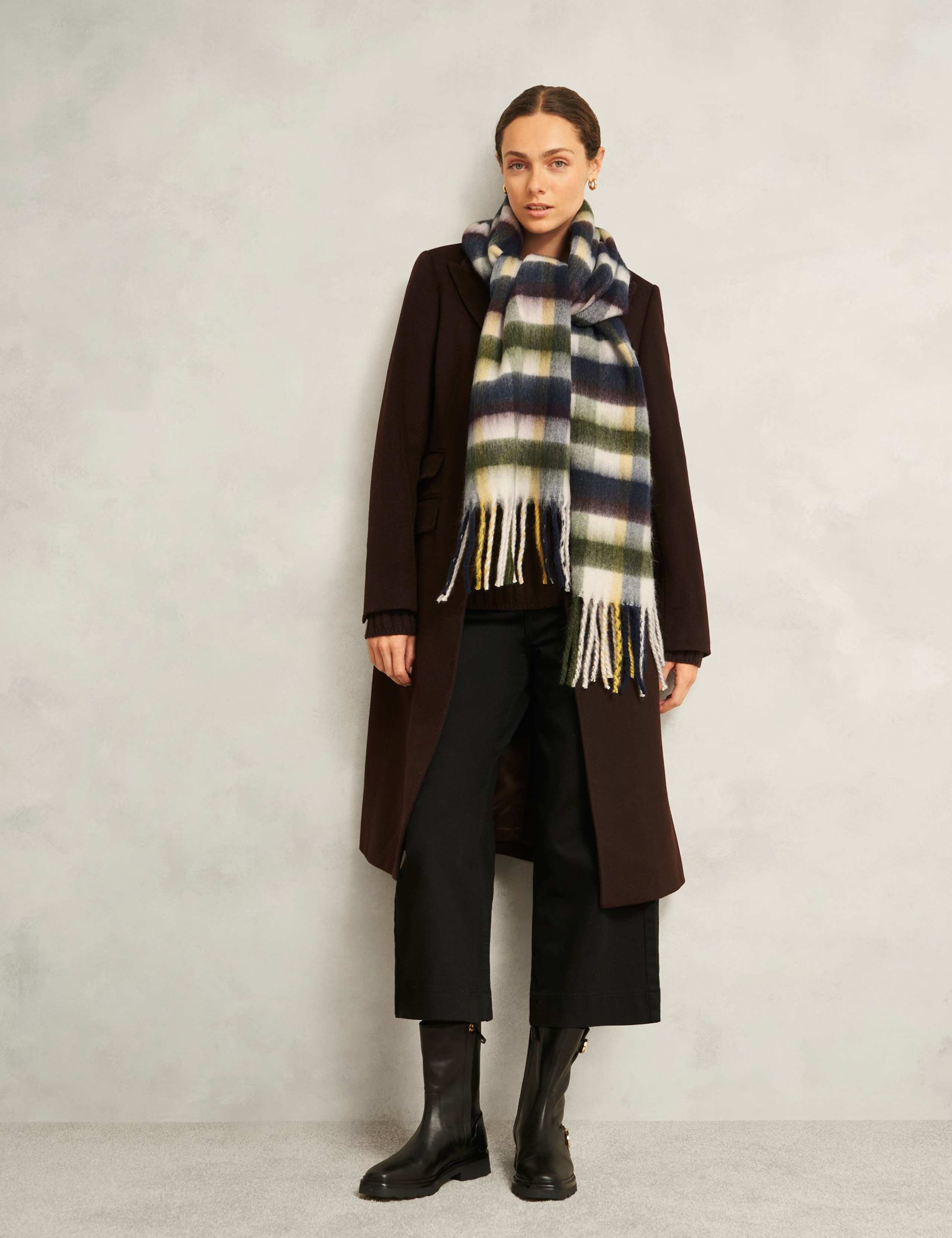 Checked Fringed Scarf 2 of 4