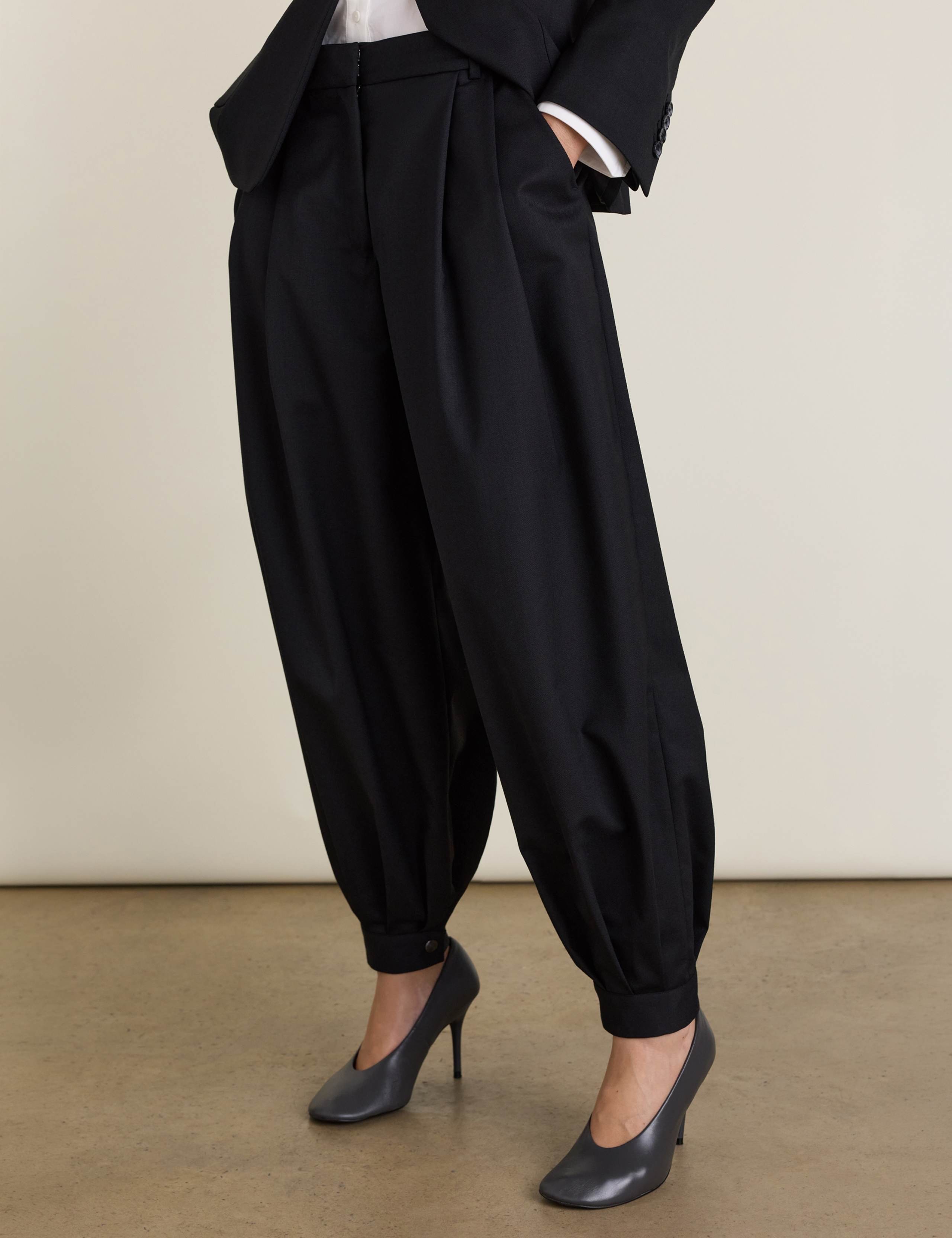 Wool Blend Tailored Balloon Trousers 1 of 6