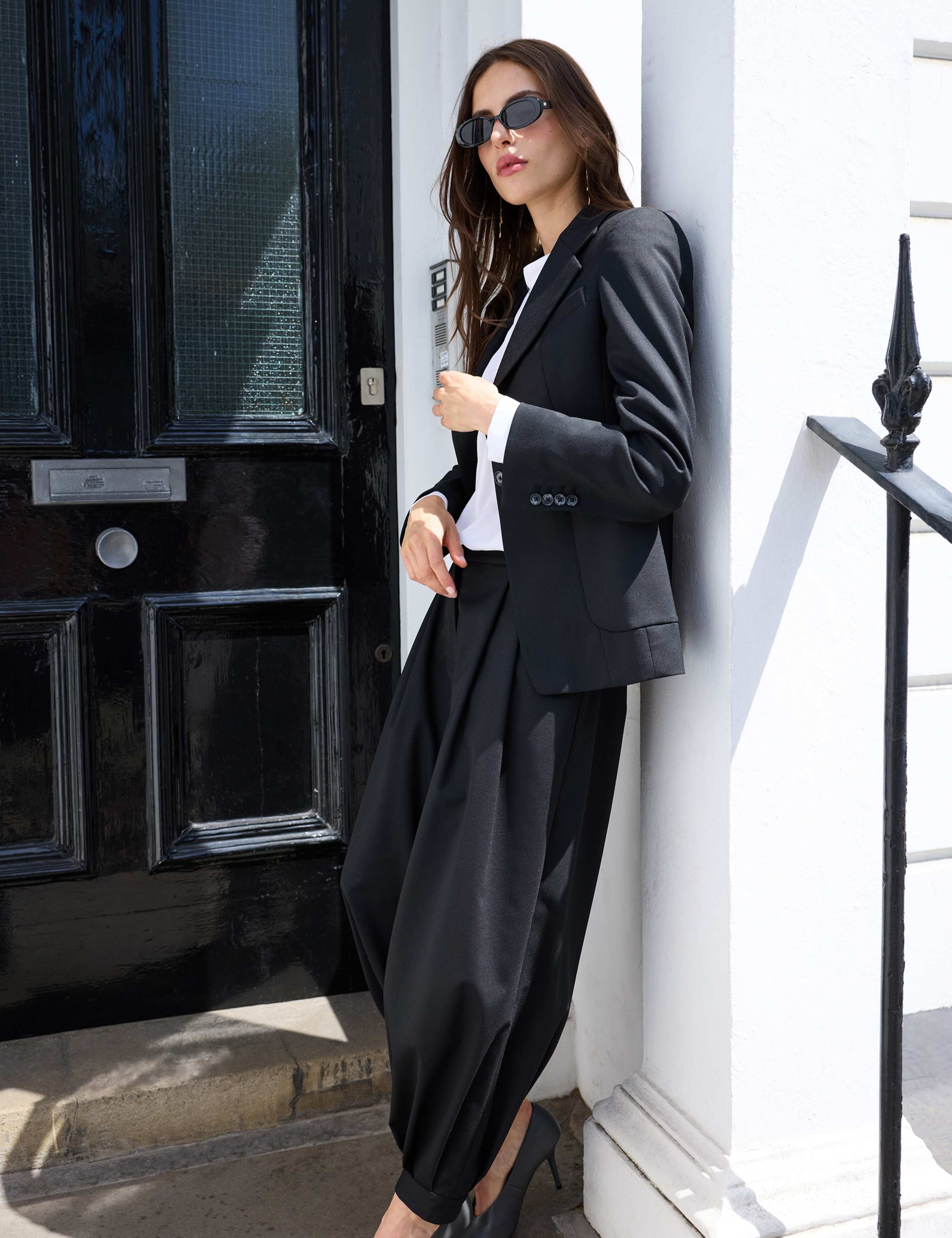Wool Blend Tailored Balloon Trousers 3 of 6