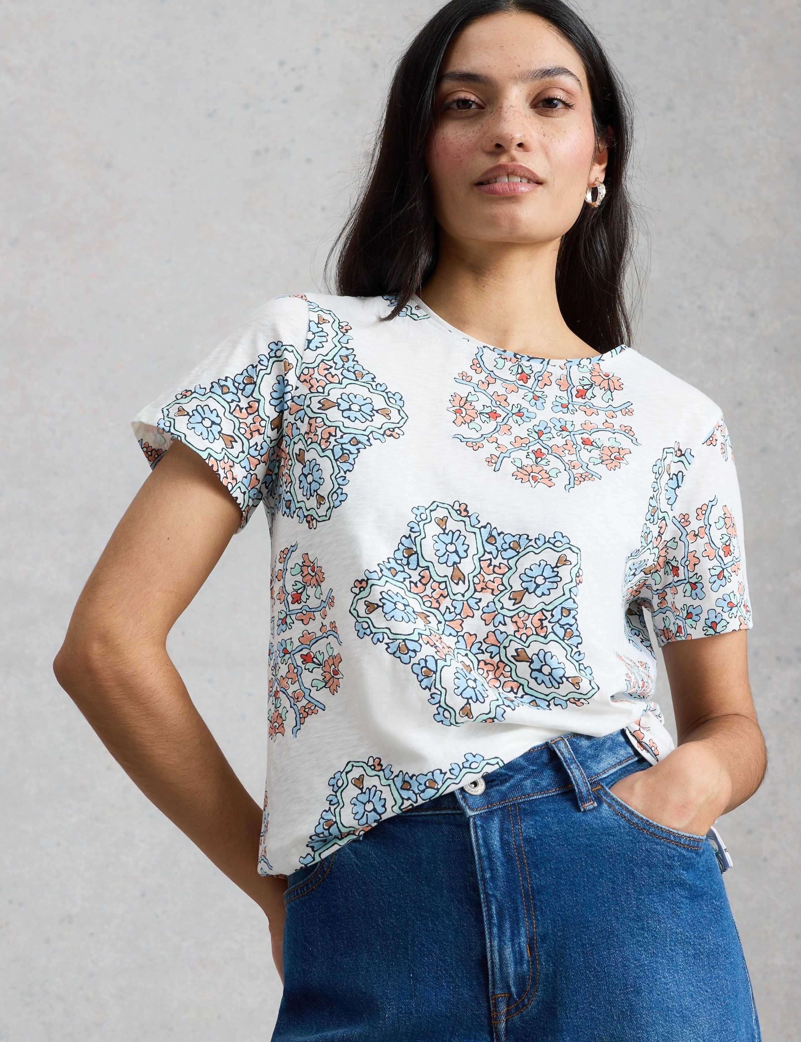 Pure Cotton Floral T-Shirt 5 of 6