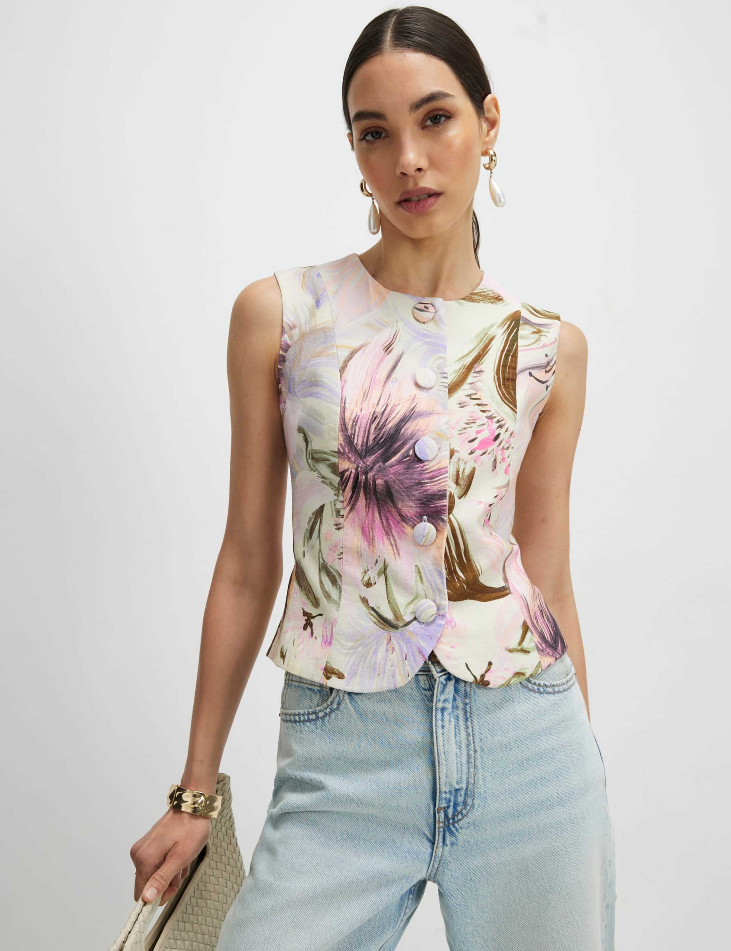 Cotton Rich Floral Waistcoat 1 of 4