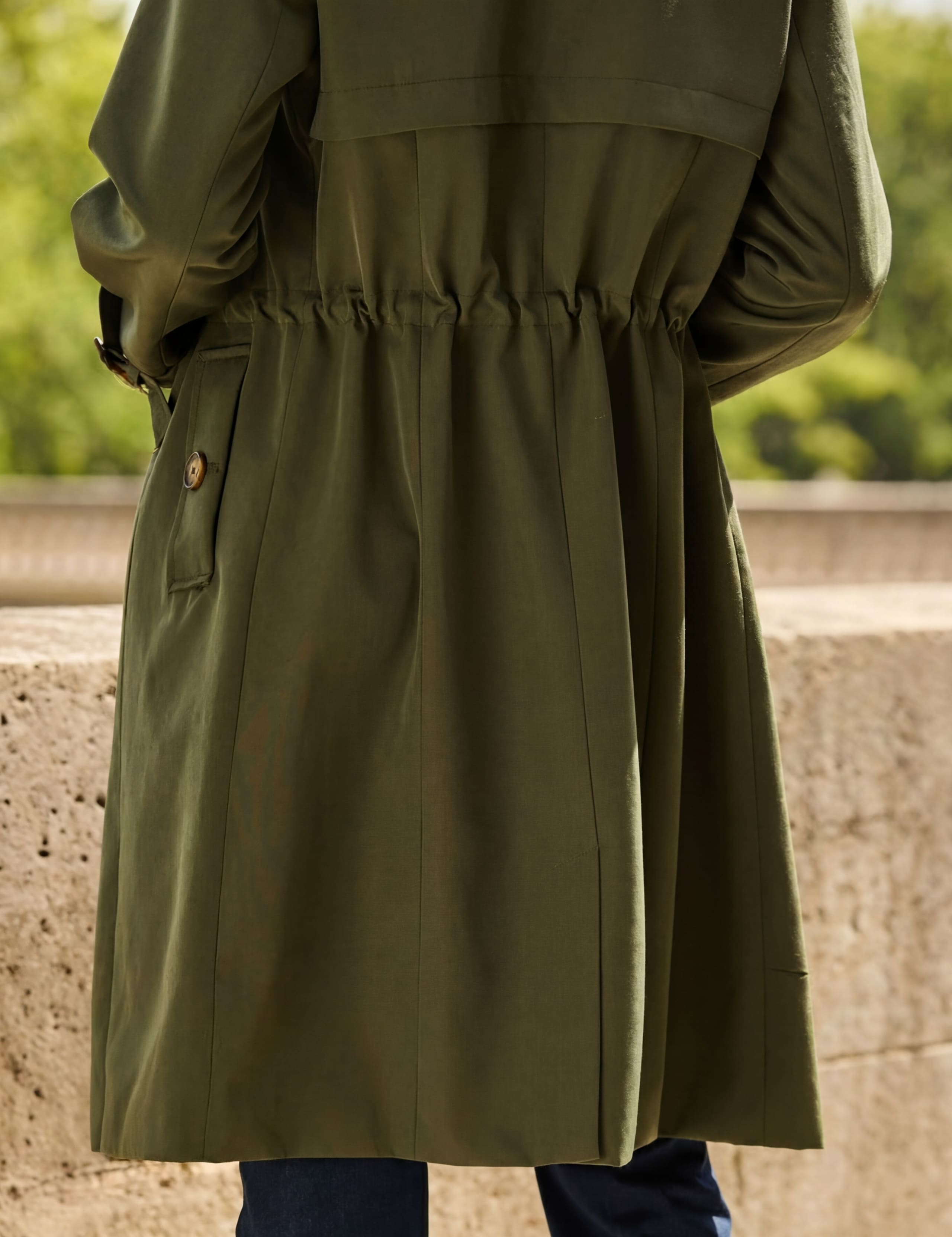 Cinched Waist Double Breasted Trench Coat 6 of 8