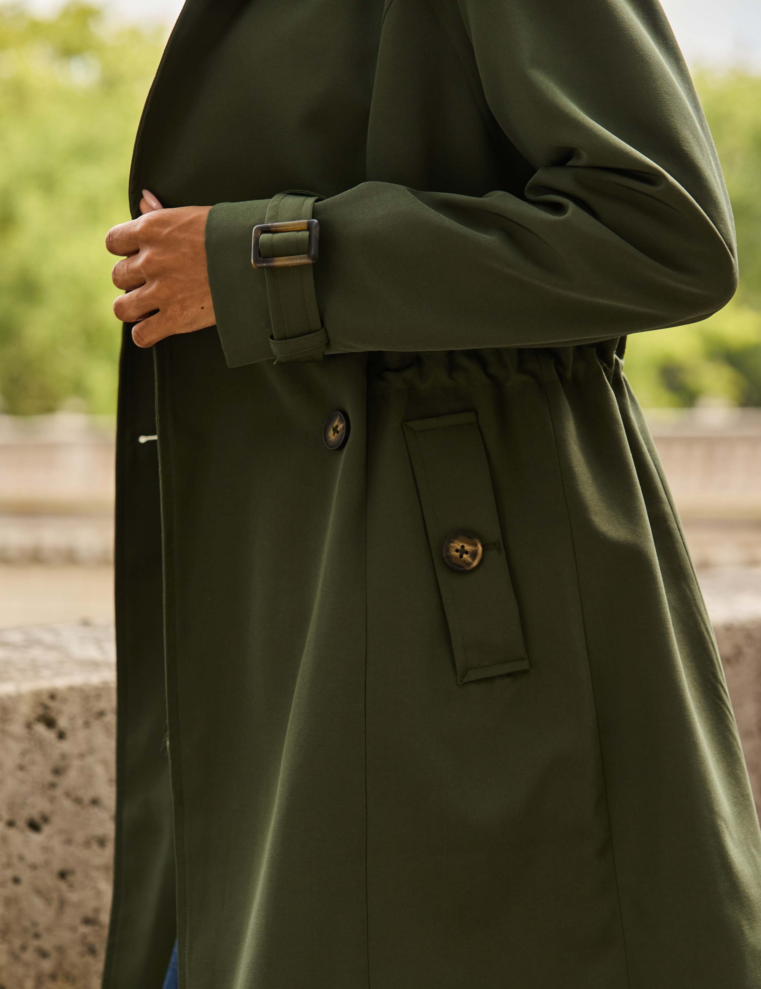 Cinched Waist Double Breasted Trench Coat 8 of 8