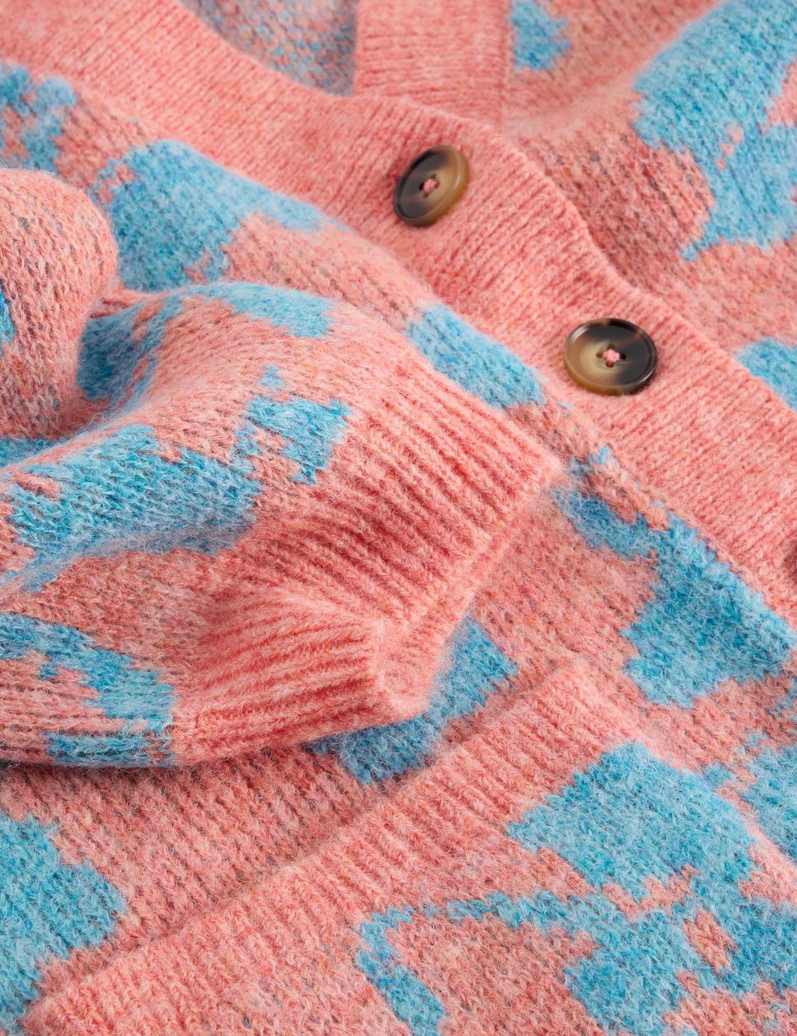 Floral V-Neck Cardigan with Wool 6 of 6