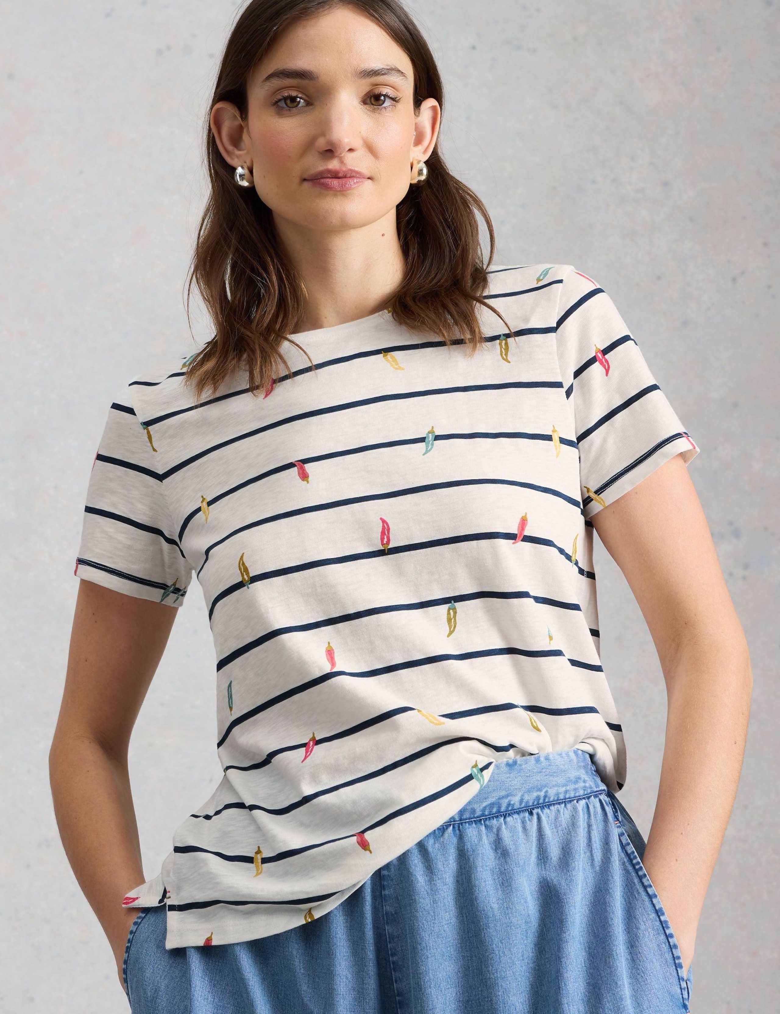 Pure Cotton Striped T-Shirt 1 of 6