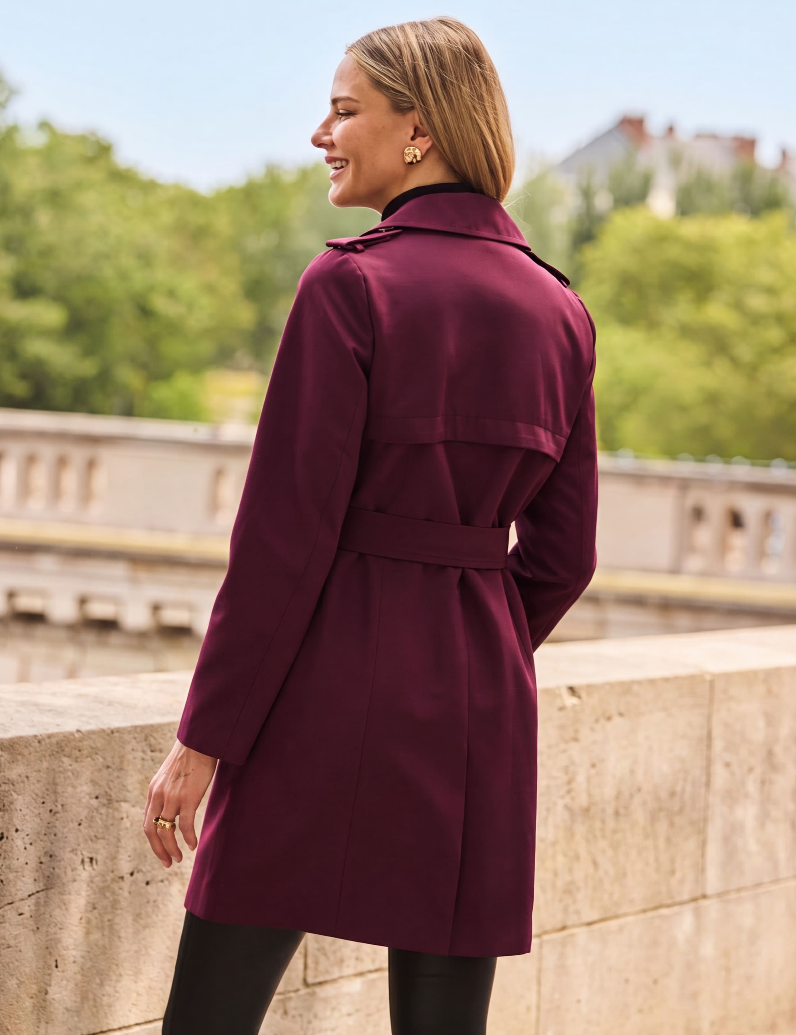 Double Breasted Belted Trench Coat 7 of 8