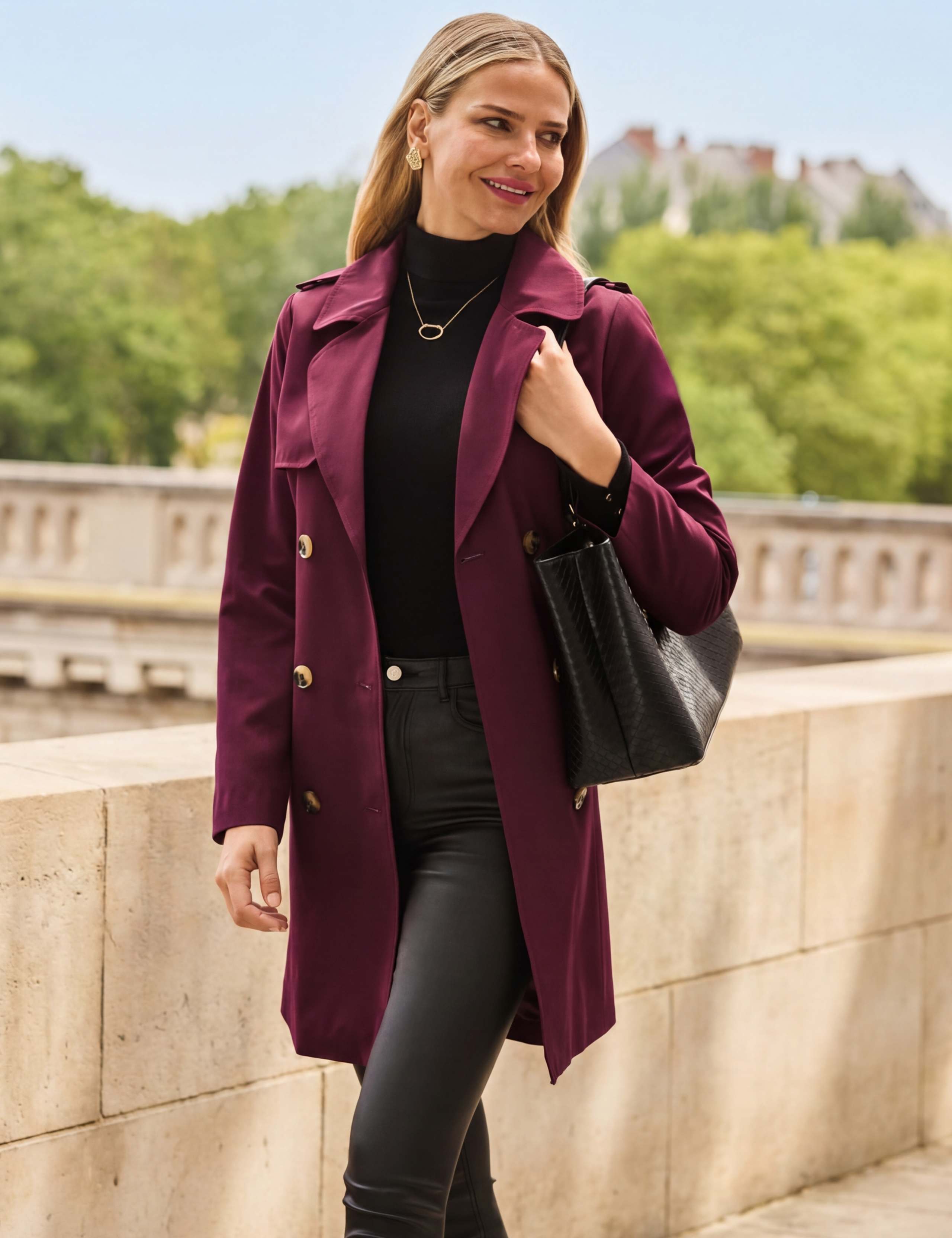 Double Breasted Belted Trench Coat 8 of 8