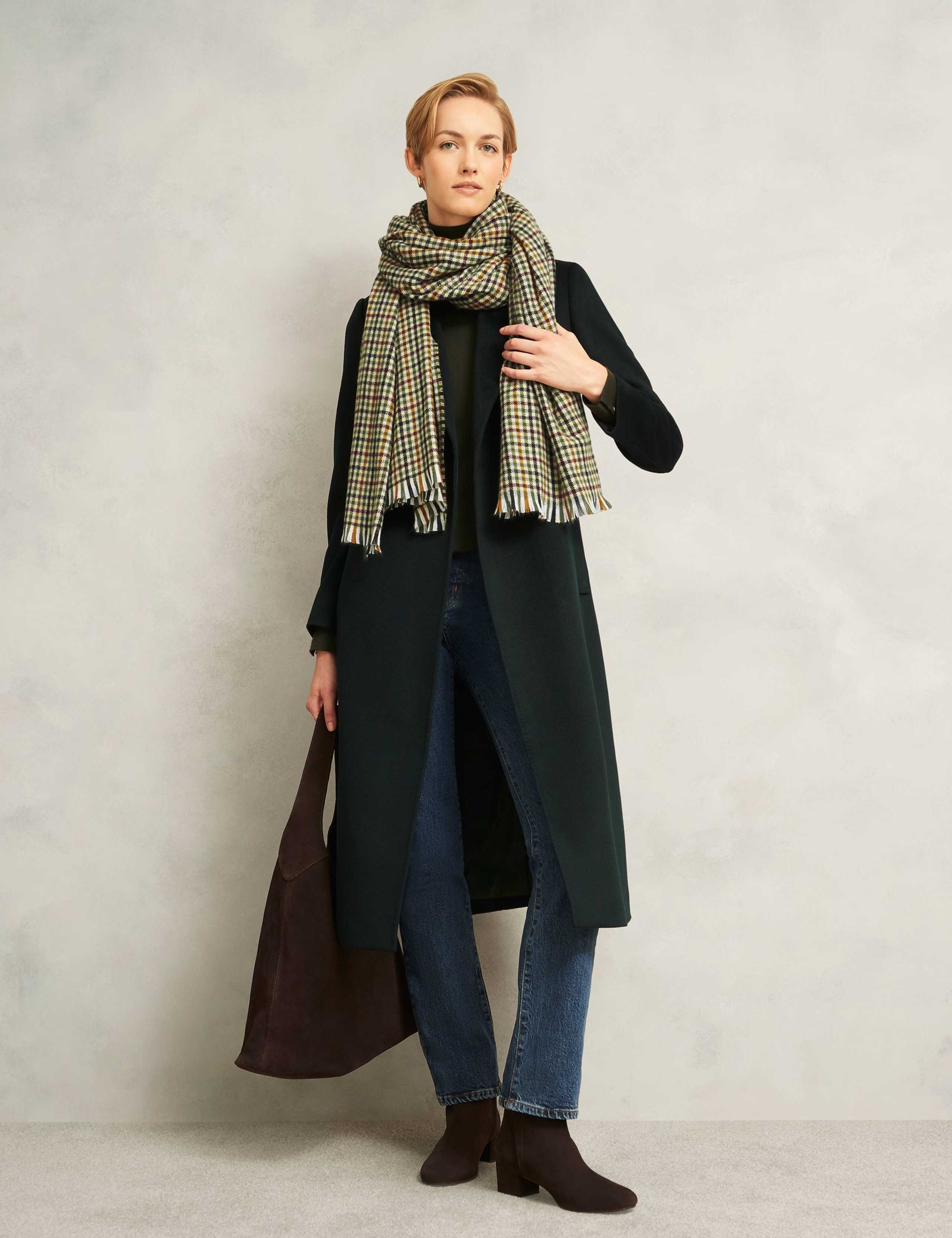 Checked Raw Hems Scarf 2 of 3