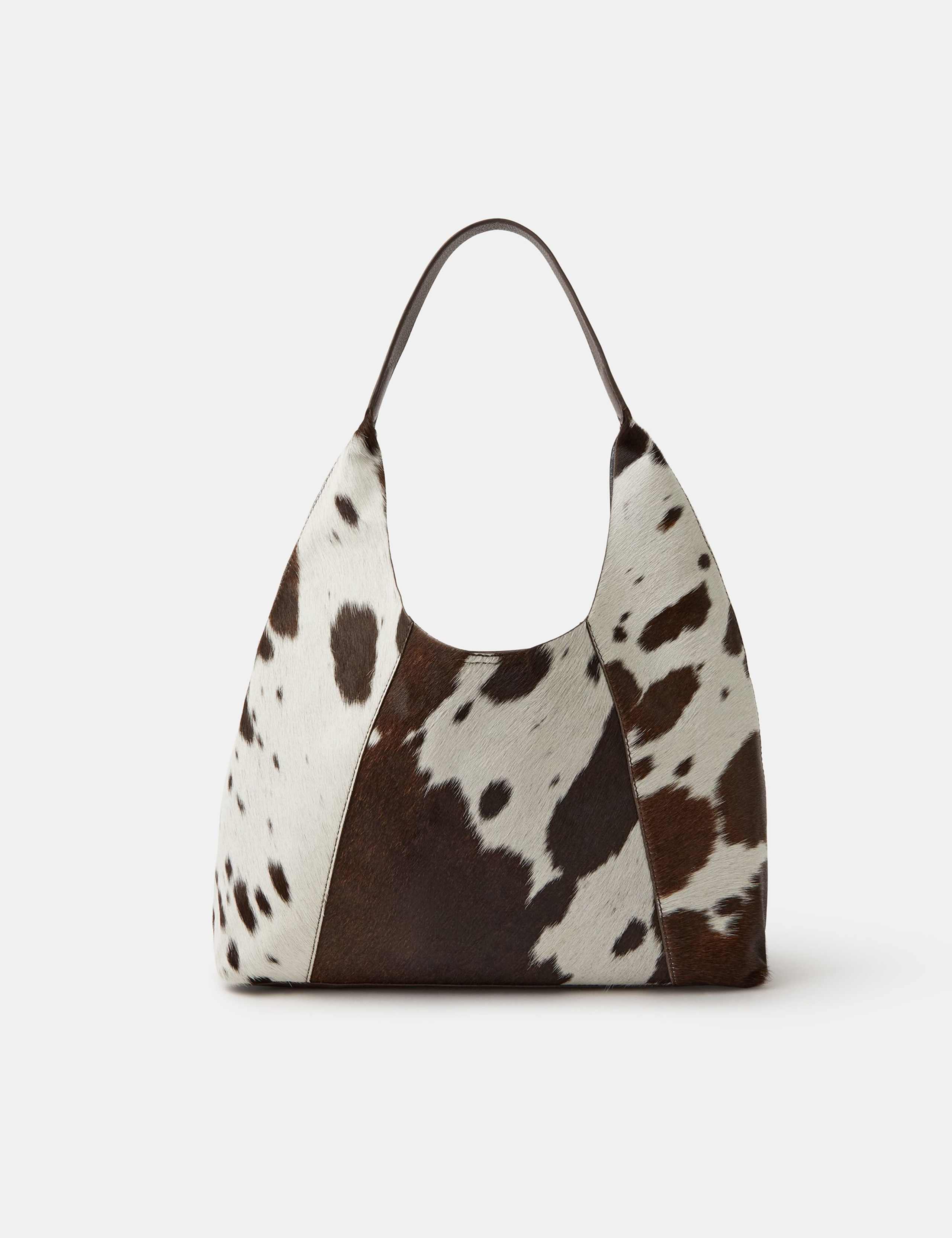 Leather Cow Print Shoulder Bag 1 of 5