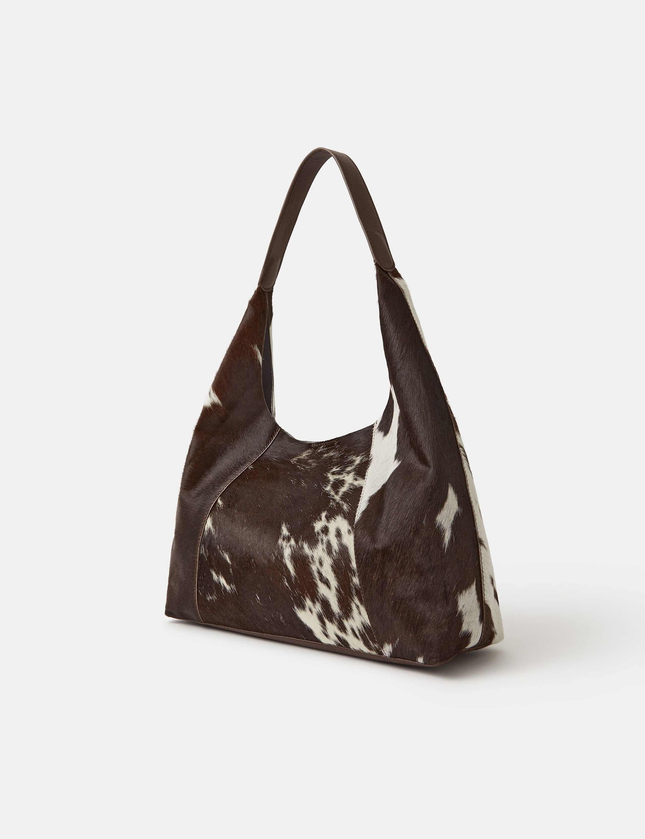 Leather Cow Print Shoulder Bag 2 of 5