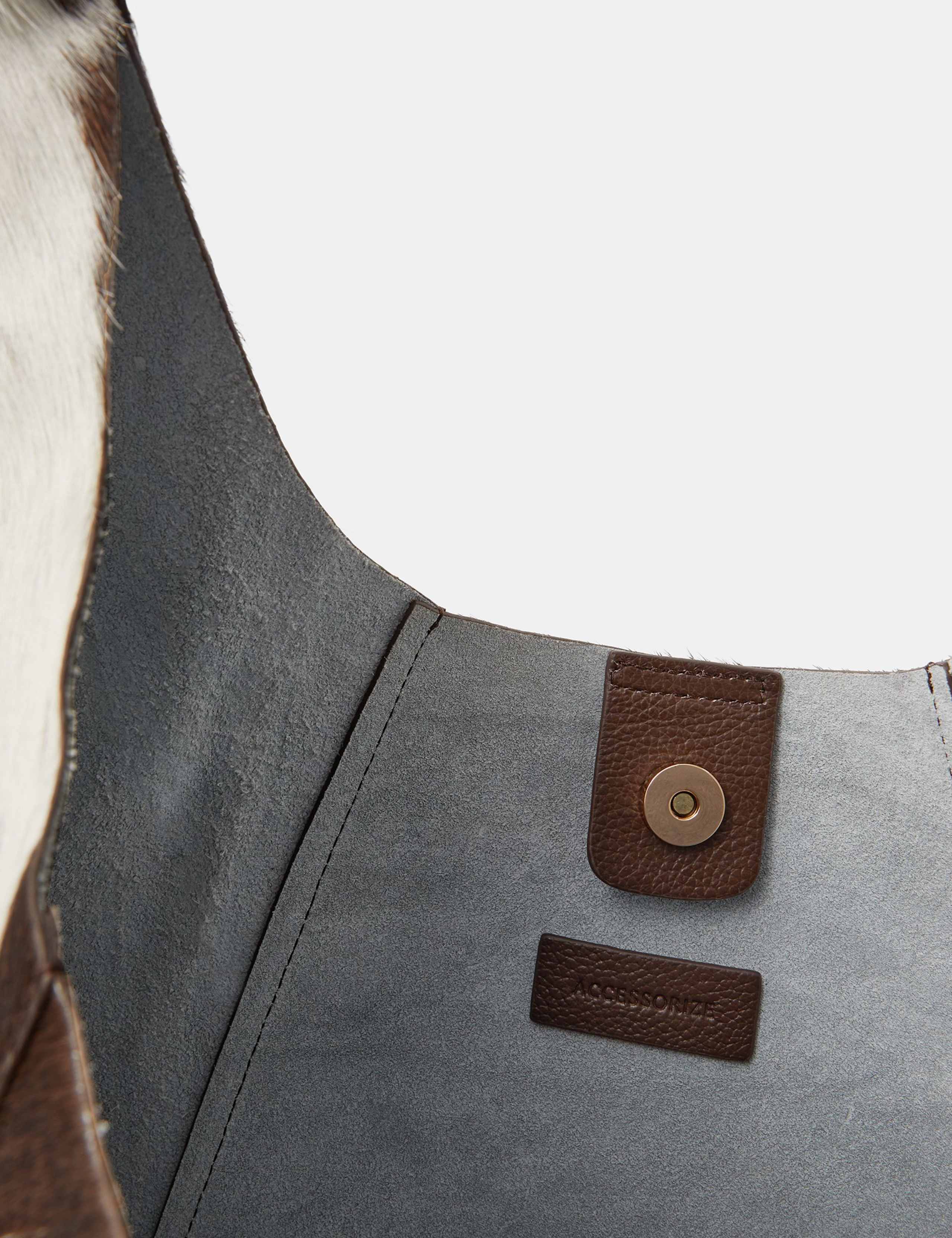 Leather Cow Print Shoulder Bag 3 of 5