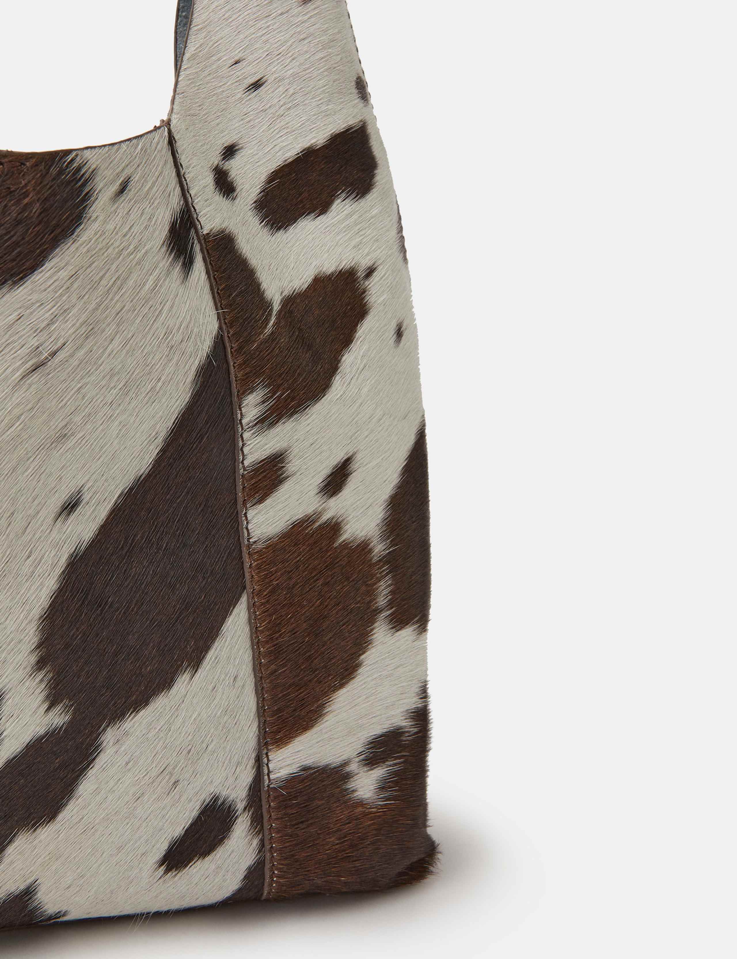 Leather Cow Print Shoulder Bag 4 of 5