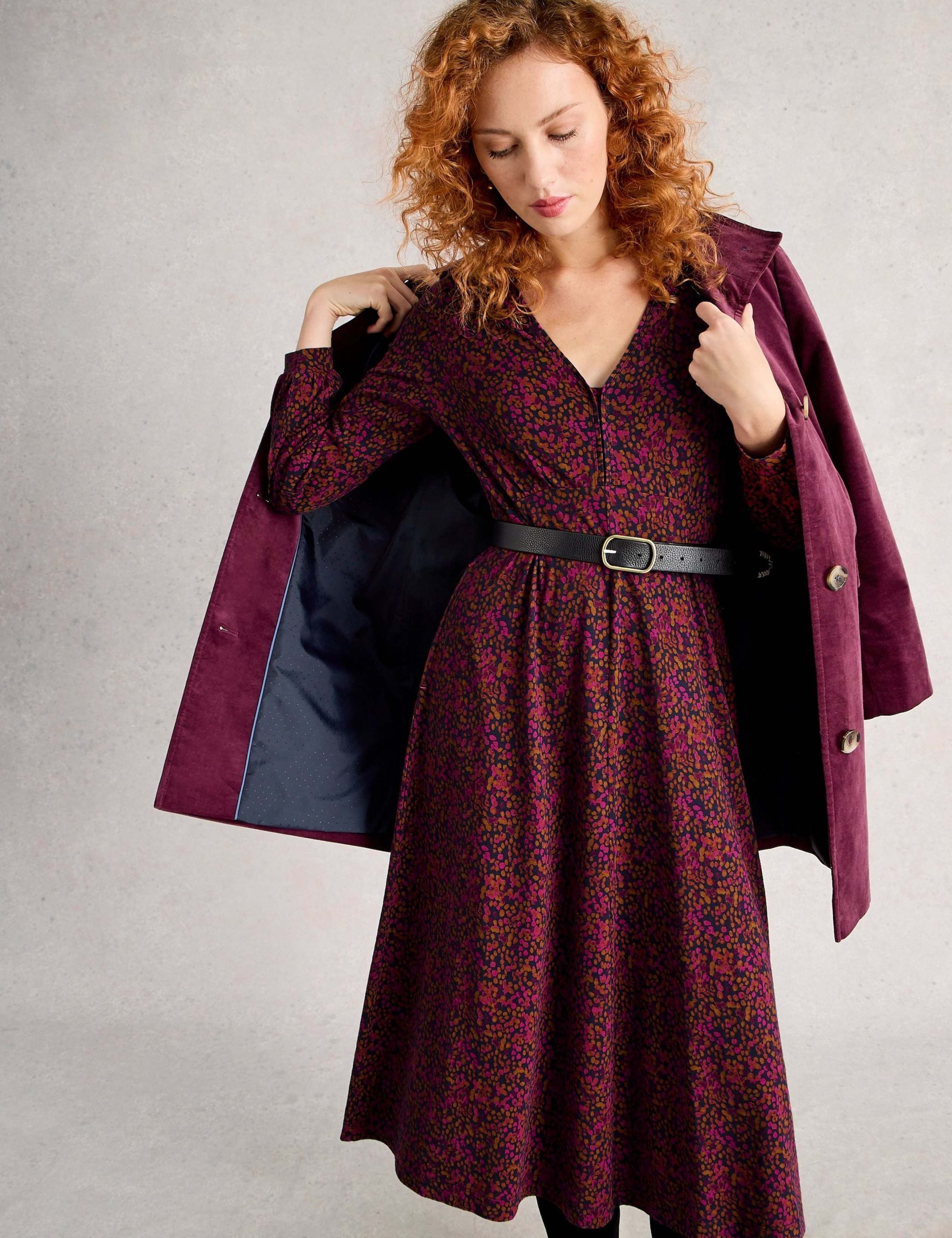 Jersey Printed V-Neck Midi Tea Dress 2 of 5