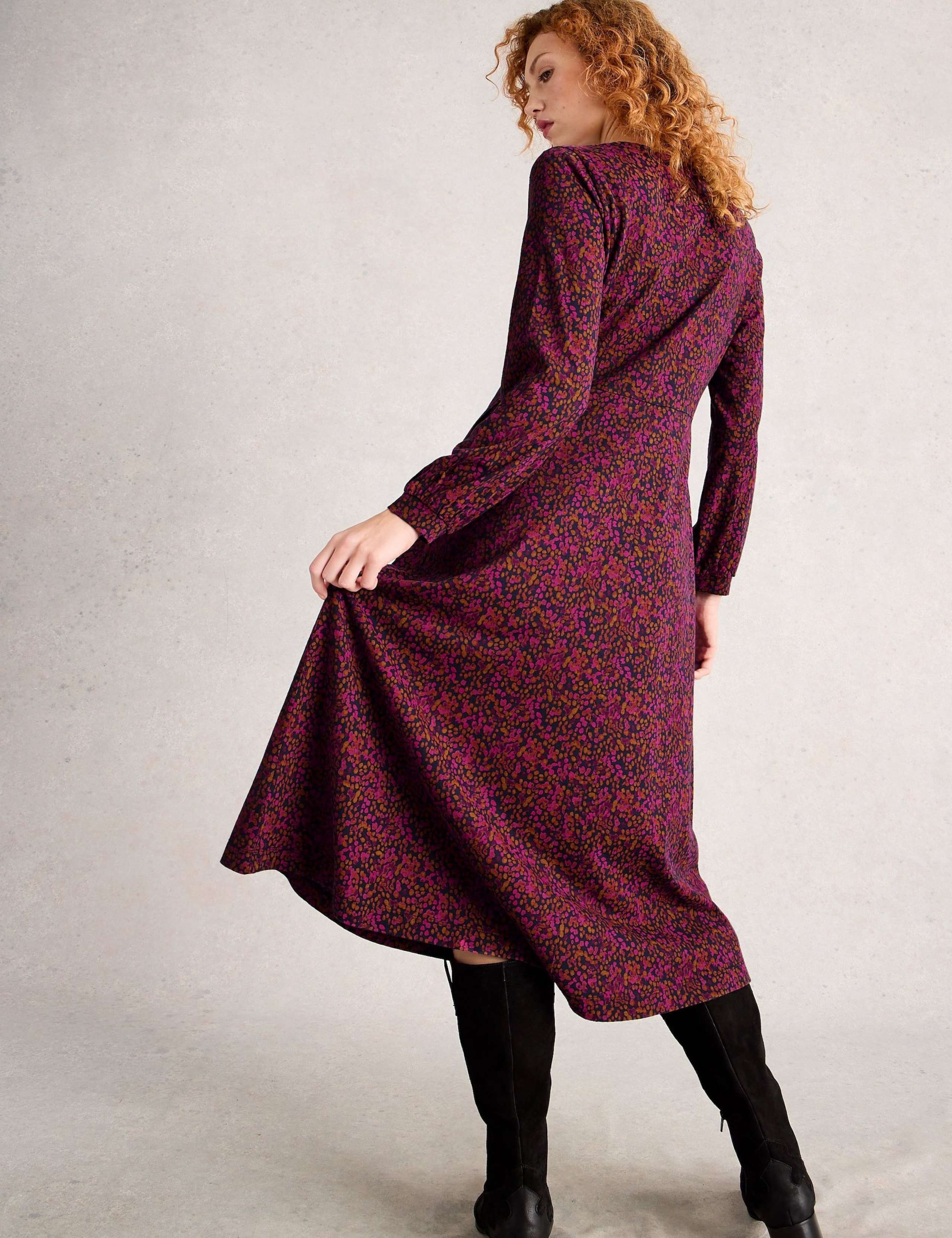 Jersey Printed V-Neck Midi Tea Dress 5 of 5