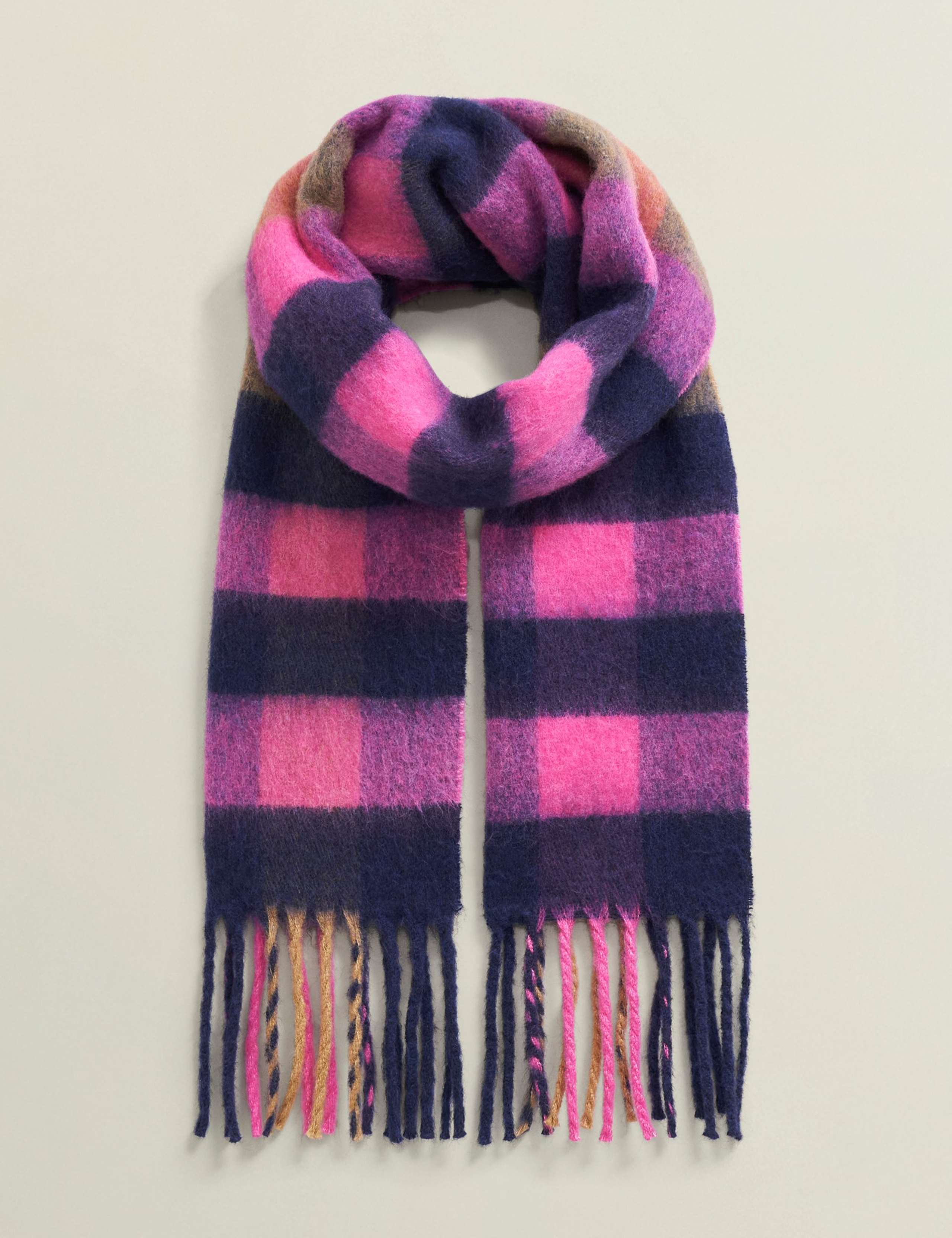 Checked Textured Tassel Scarf 2 of 4