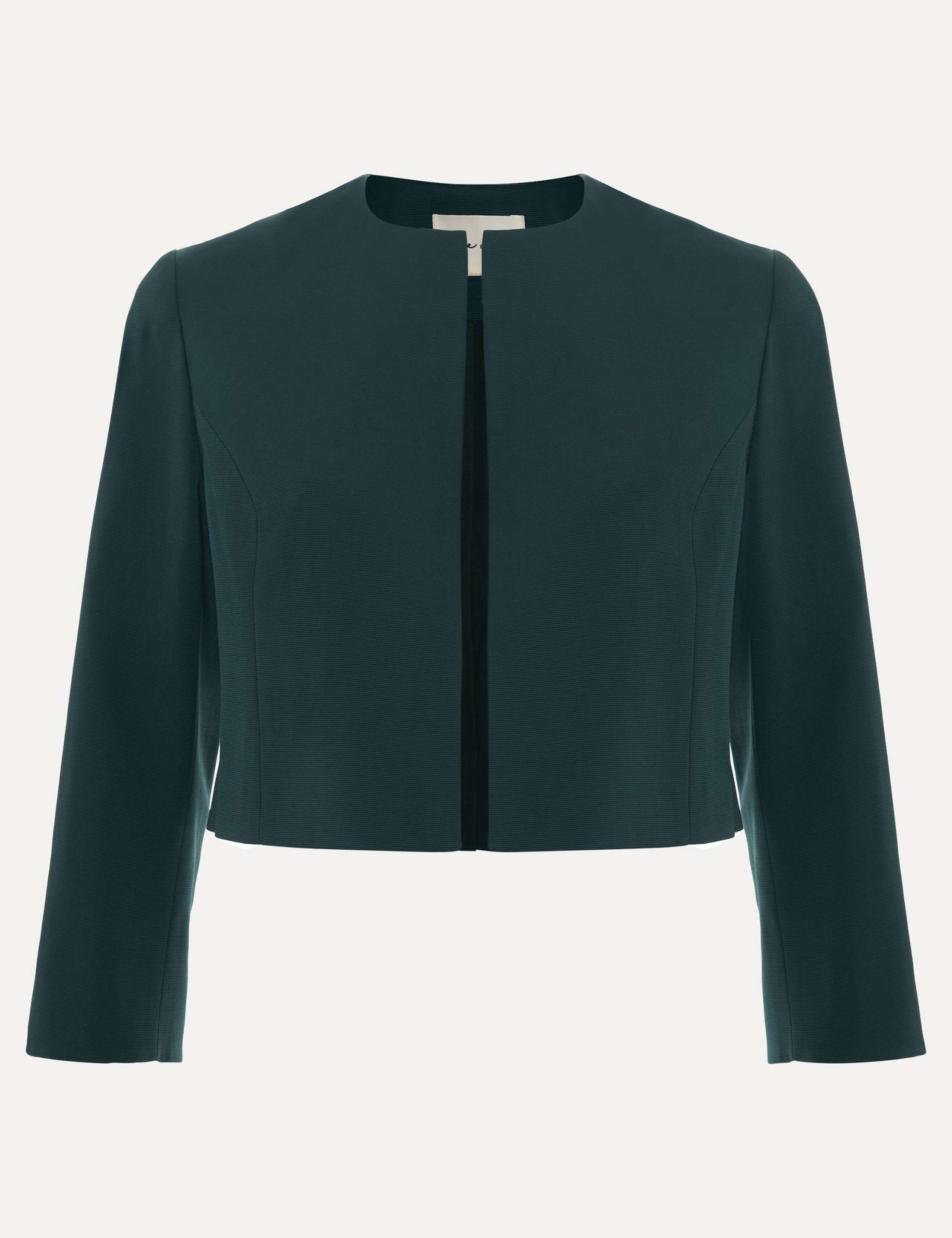 Cotton Rich Open Front Cropped Jacket 2 of 5